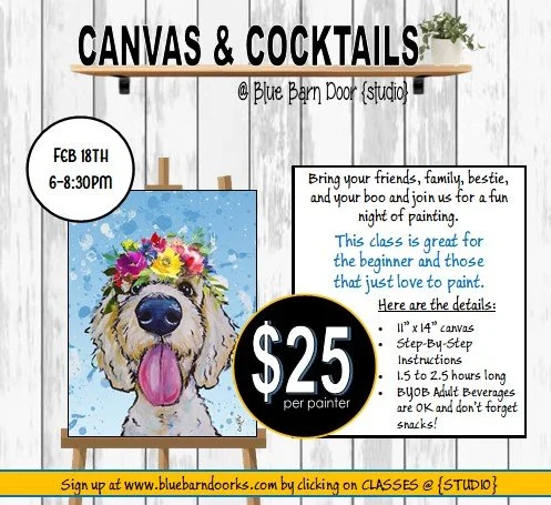 02.18.2026 @ 6pm DOODLES FOR DAYS Canvas & Cocktails {$25}