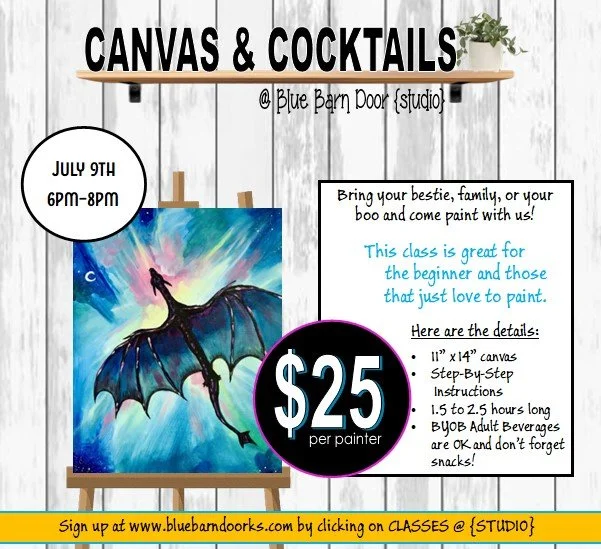 07.09.2026 @ 6pm FANTASY DRAGON Canvas & Cocktails {$25}