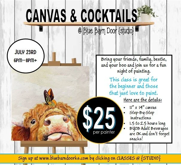 07.23.2026 @ 6pm HIGHLAND & BUTTERFLY Canvas & Cocktails {$25}