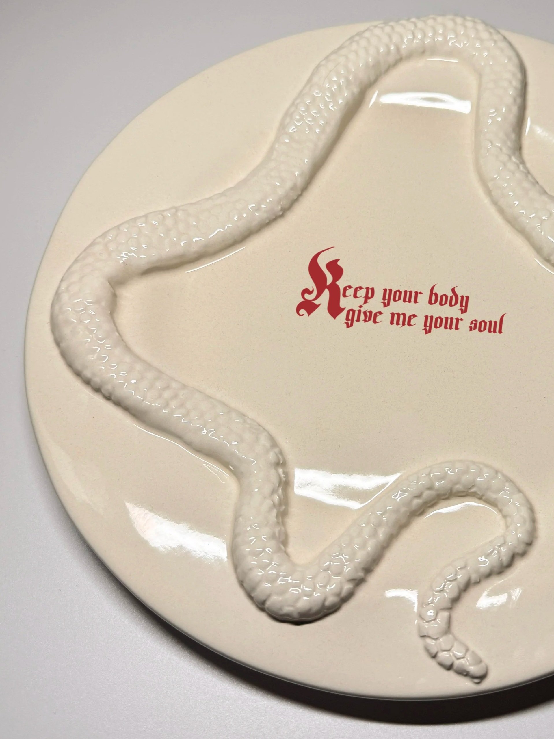 Forbidden Dinner Plate - "Keep your body give me your soul"
