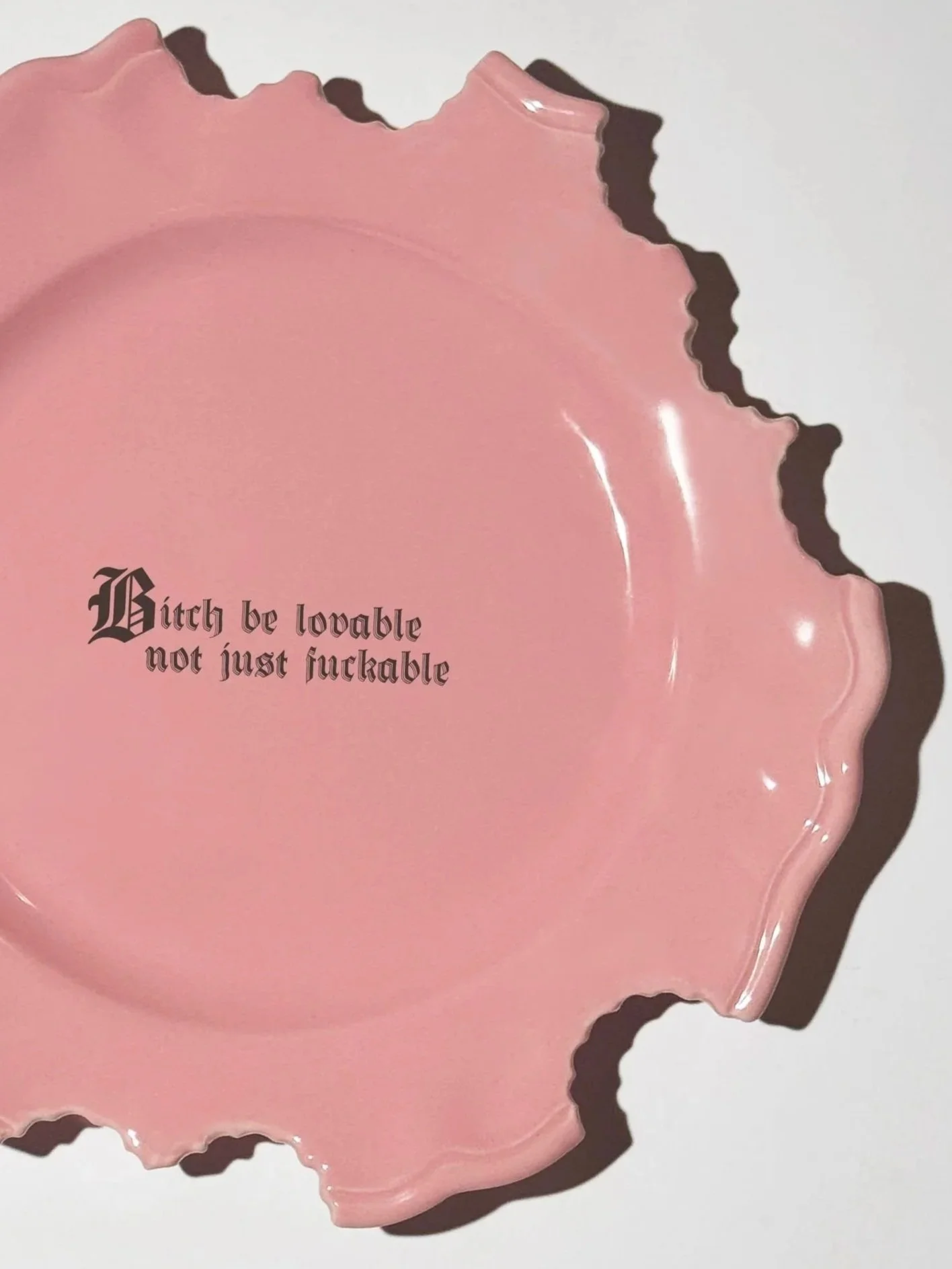 Wrong Dinner Plate - "Bitch be lovable not just fuckable"