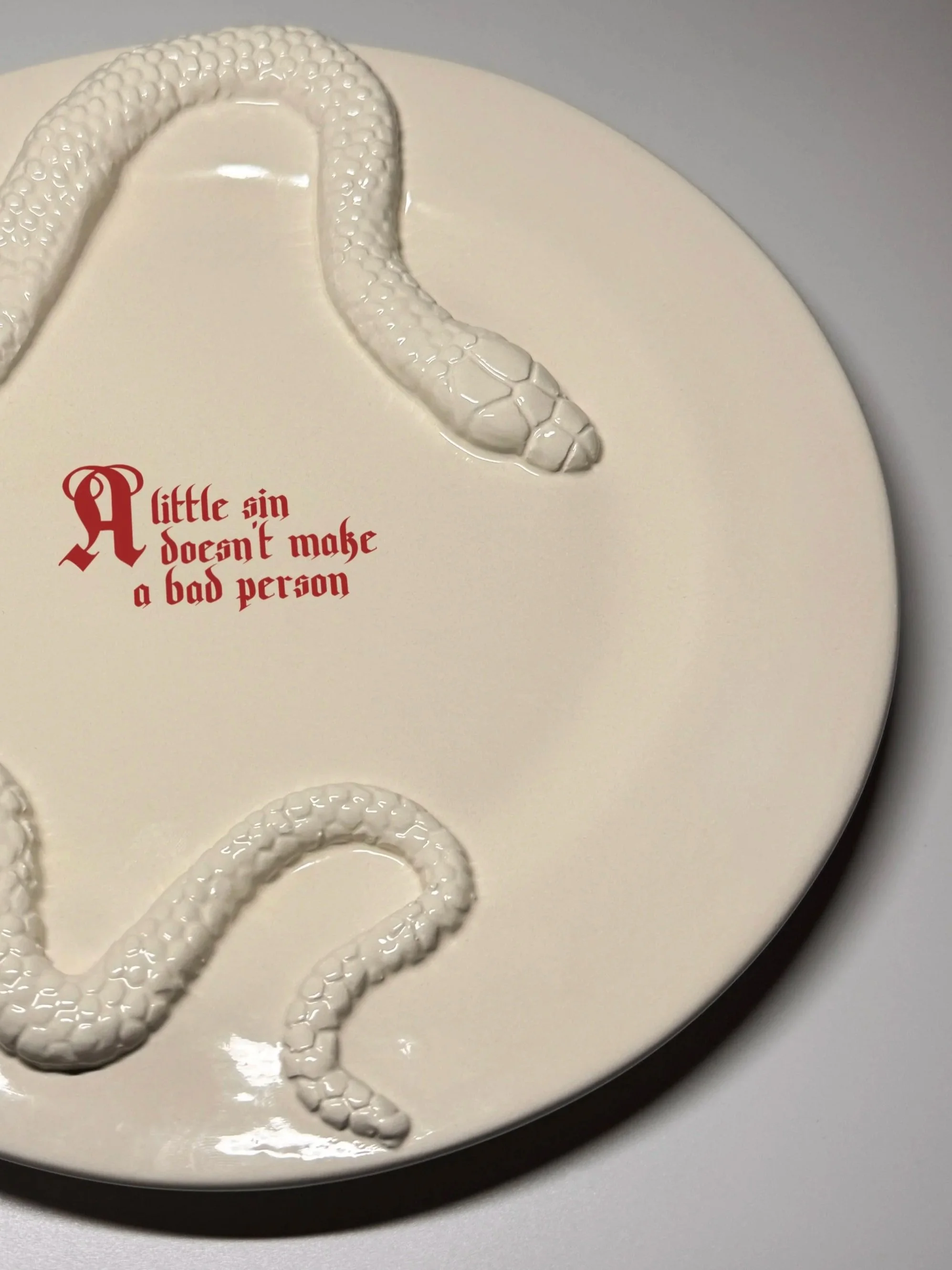 Forbidden Dinner Plate - "A little sin doesn't make a bad person"