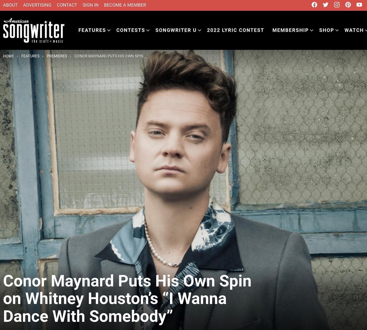 &ldquo;British singer/songwriter @conormaynard just released his own version of Whitney Houston&rsquo;s &lsquo;I Wanna Dance With Somebody,&rsquo; taking the ultimate party song and transforming it completely,&rdquo; @americansongwriter reports. &ldq