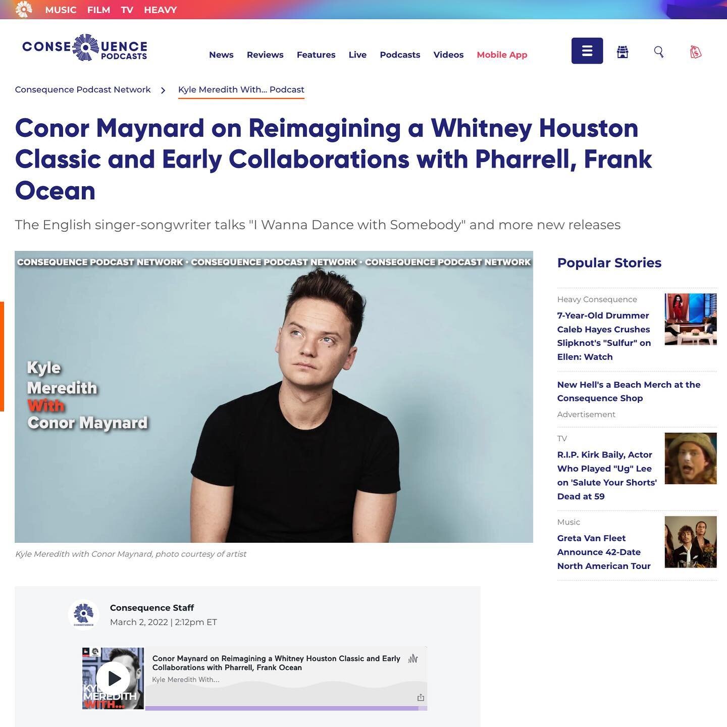 &ldquo;@conormaynard sits down with @kylemeredith to talk about his new reimagining of @whitneyhouston&rsquo;s &ldquo;I Wanna Dance With Somebody.&rdquo; The English singer-songwriter tells Kyle about lyrically drawing from a recent breakup and learn