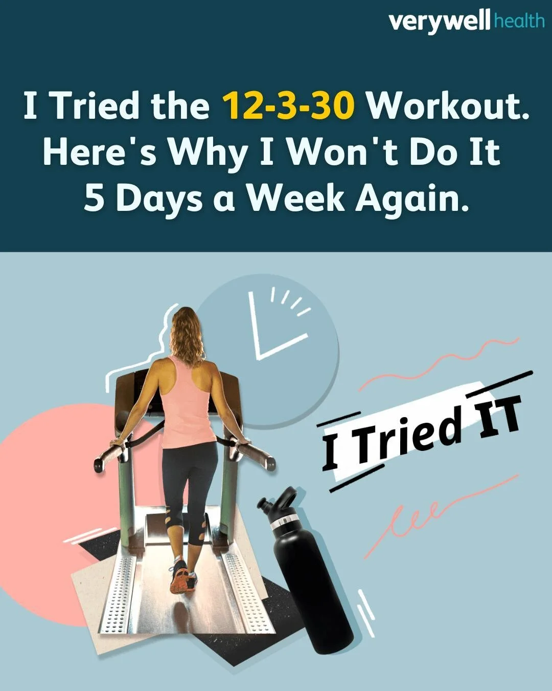 @verywellhealth writer @stephXXX tried out TikTok's 12-3-30 workout for 5 days. 

The rules are simple: Set the treadmill to an incline of 12, put the speed on 3, and walk for 30 minutes. 🏃&zwj;♀️ Sound easy? The results might surprise you.

Check o