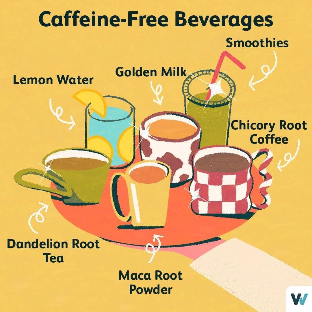 Looking to cut back on your caffeine intake? 🍵 Try some of these caffeine-free beverage options!

And if you want to find out more about going caffeine-free, head to the link in our bio.

🎨: @joulesgarcia

#verywellhealth