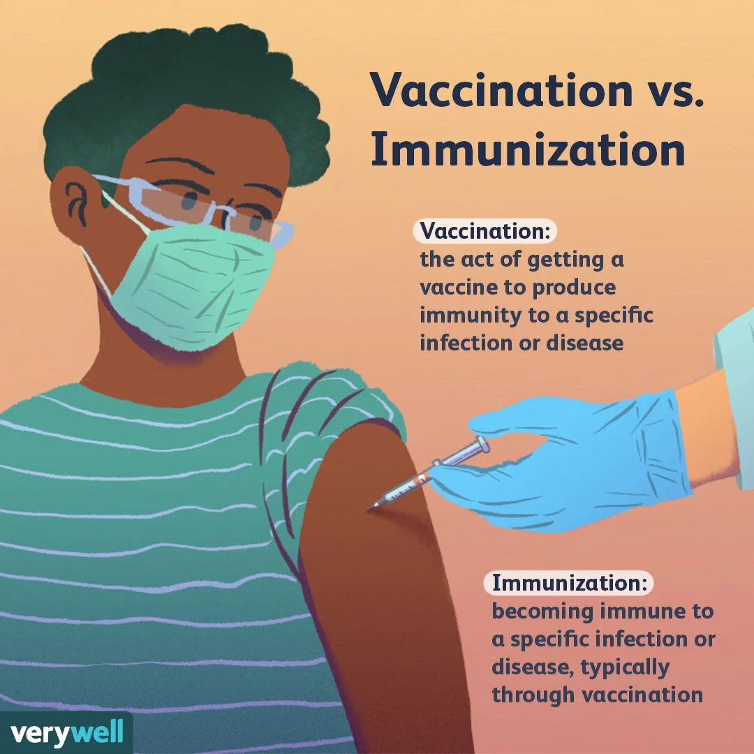 The terms immunized, vaccinated, and inoculated are often used interchangeably, but they have different meanings.

For a better understanding on each of these terms, head to the link in our bio now.

🎨: @mayyalpha
