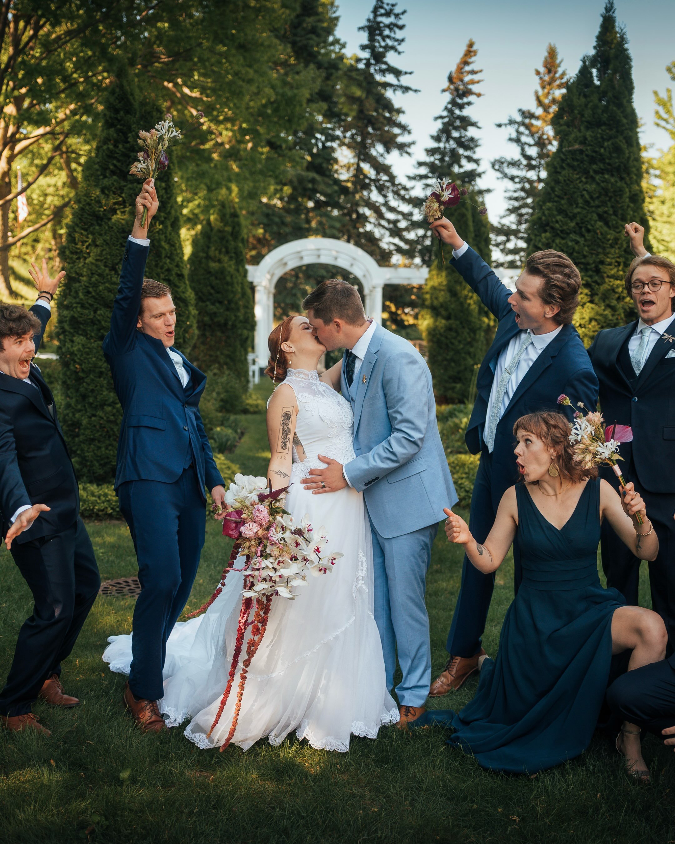 Sneaks from our first Michigan wedding of the season! Layne and Nick&rsquo;s day started with the sweetest, most relaxed private vows in downtown Charlevoix with this beautiful ceremony later in the day. 😍💚

Norther Michigan summer wedding at beaut