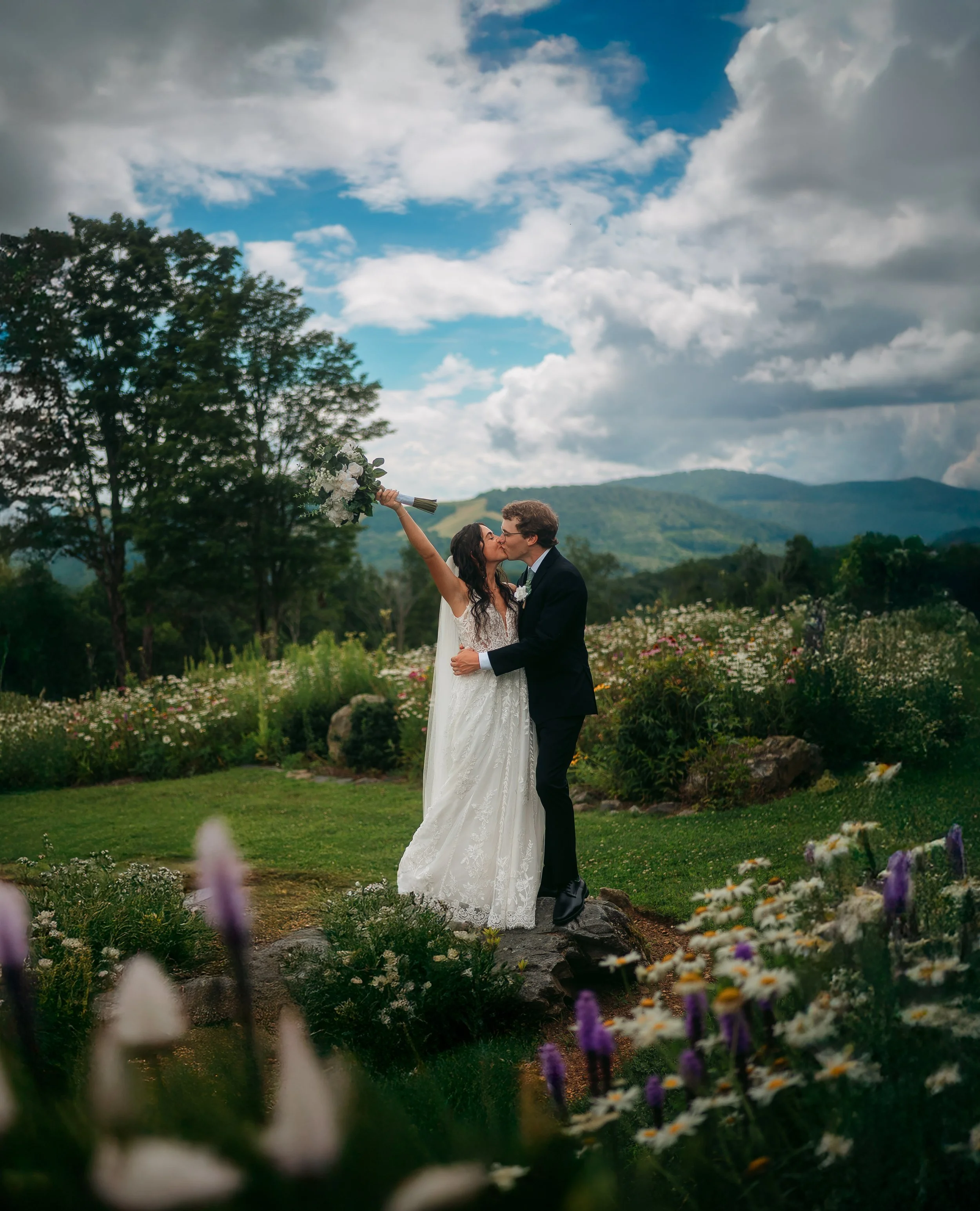 Spring wedding in Asheville, North Carolina mountains.