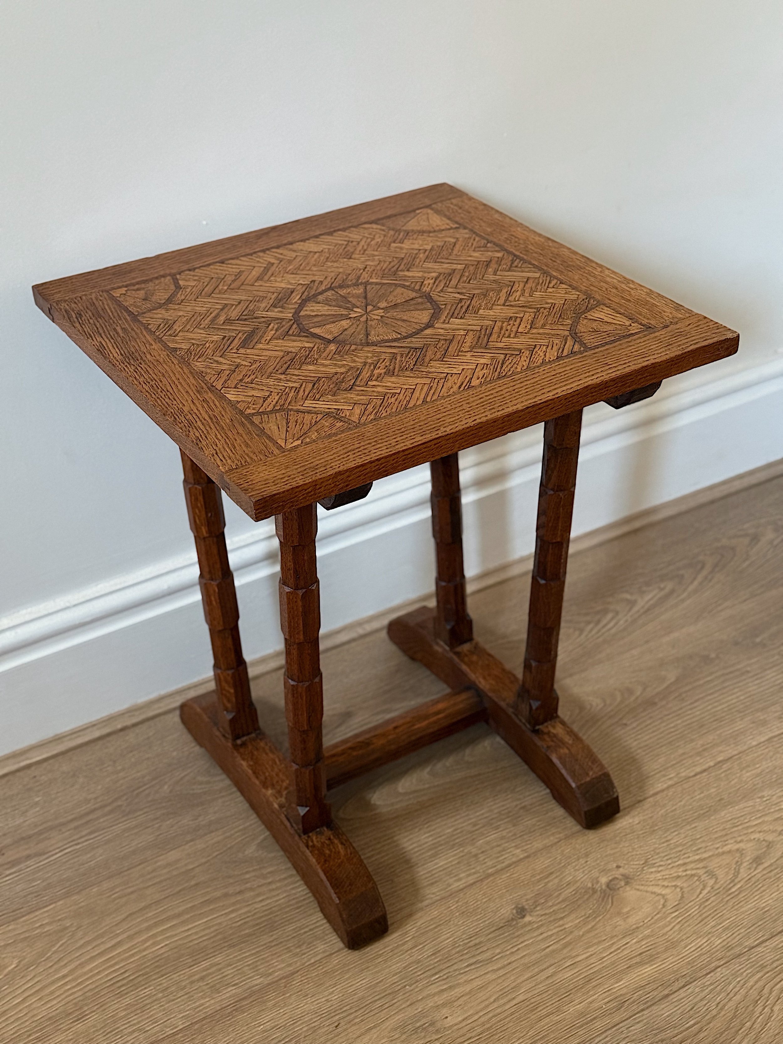 Inlaid wooden vintage table