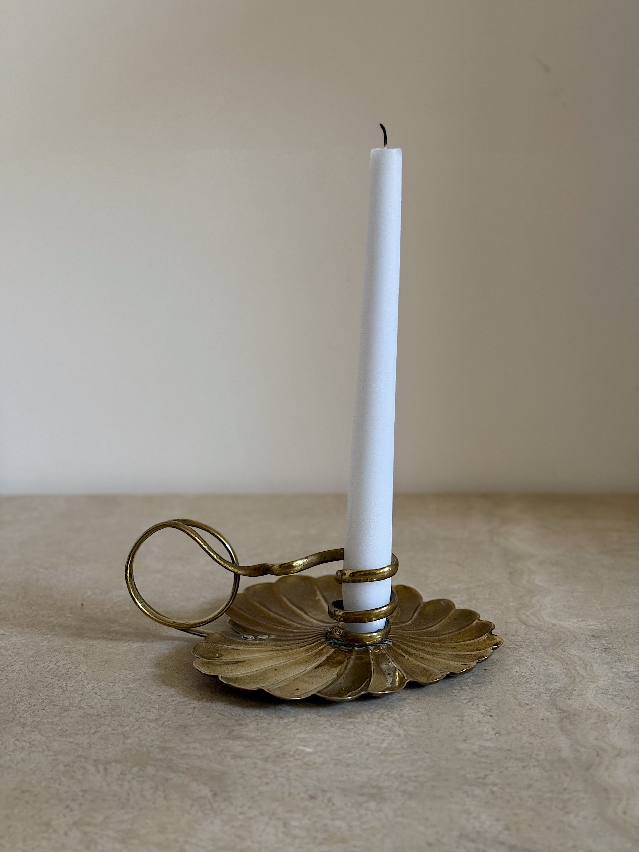 Brass leaf Candleholder