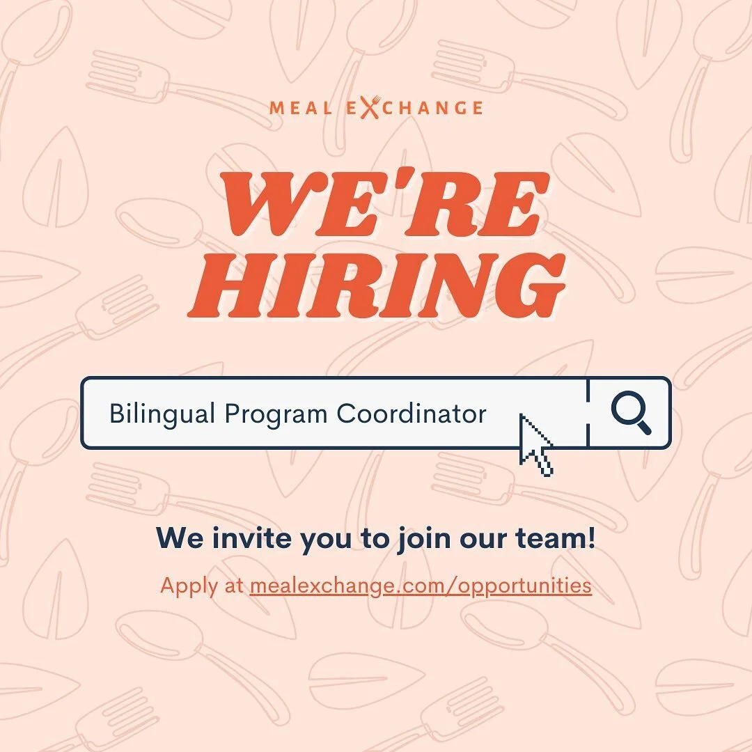 We're looking for a bilingual program coordinator to join our national team 📣 responsible for delivering programs, supporting student leadership, &amp; working with stakeholders to improve access to good food for post-secondary students. 

We'd love if you could reshare this post &amp; help us find our newest team member!

⏰ We&rsquo;re accepting applications on a rolling basis, so be sure to apply soon!

🔗 Full description link in bio or visit www.mealexchange.com/opportunities

-

Nous sommes  &agrave; la recherche d'un coordinateur(trice) de programme bilingue pour rejoindre notre &eacute;quipe nationale. Il/Elle sera en charge d'ex&eacute;cuter les programmes, de soutenir le leadership &eacute;tudiant et de travailler en partenariat avec les acteurs pour am&eacute;liorer l'acc&egrave;s &agrave; une bonne nourriture pour les &eacute;tudiants du postsecondaire. 

Aidez-nous &agrave; partager cette annonce pour nous aider &agrave; trouver le prochain membre de notre &eacute;quipe!
L