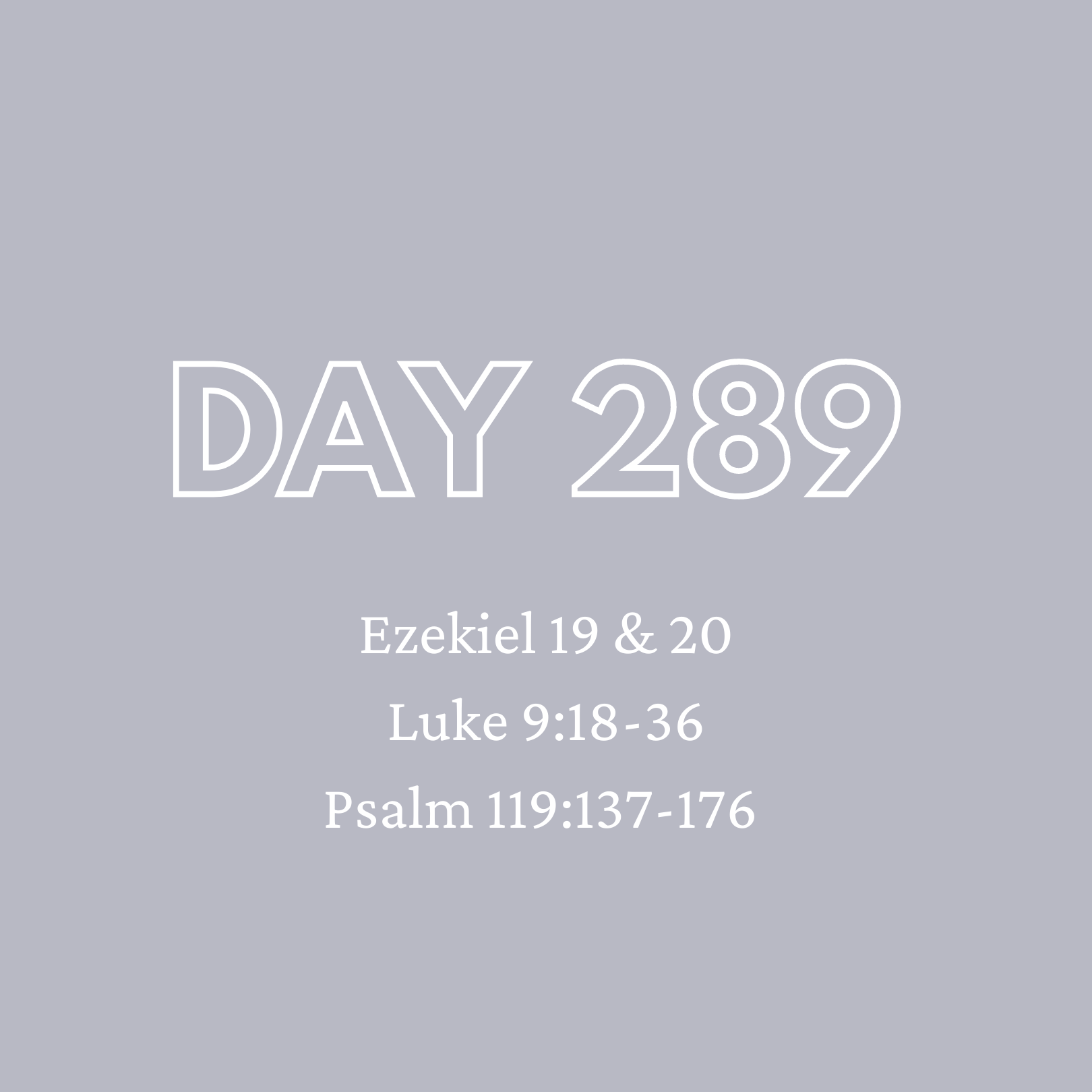 Daily Devotion - Day 289
