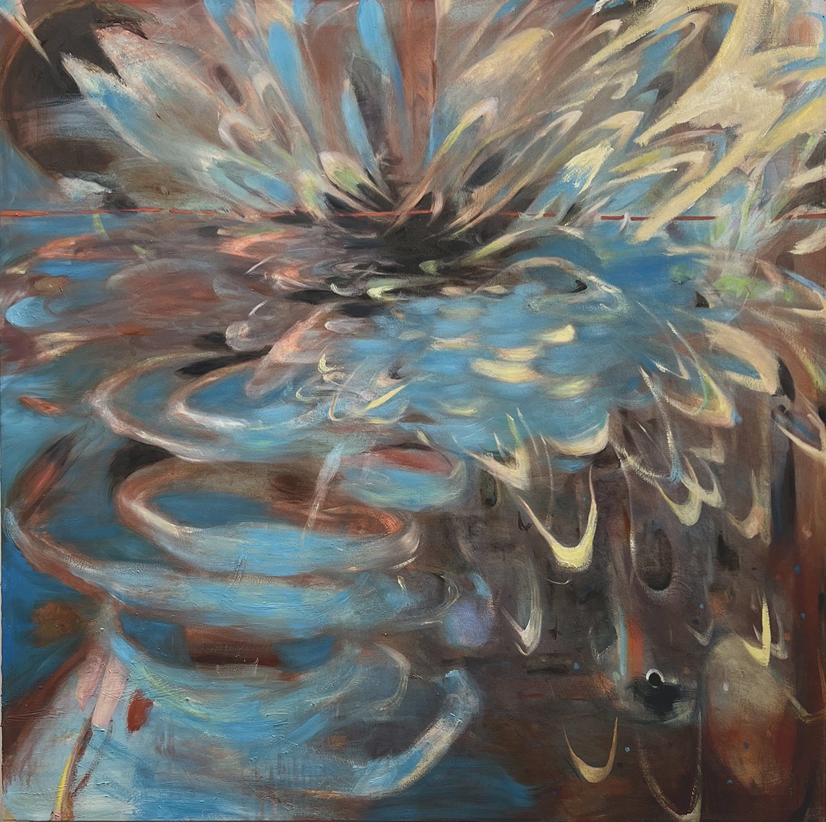 Poor chicken, 2022, oil on canvas, 48" x 48" 