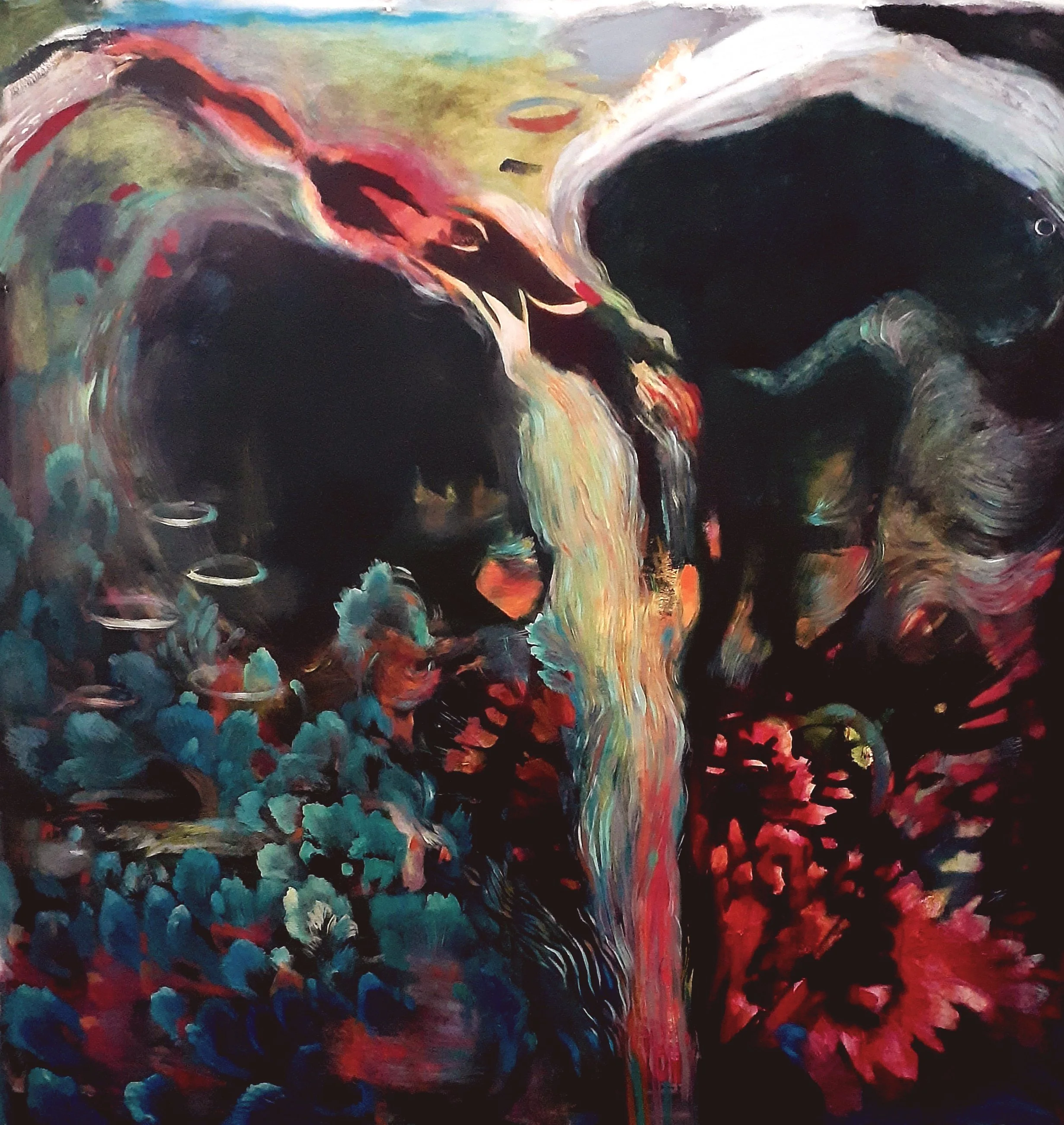 Current, 2022, oil on canvas, 55" x 65" 