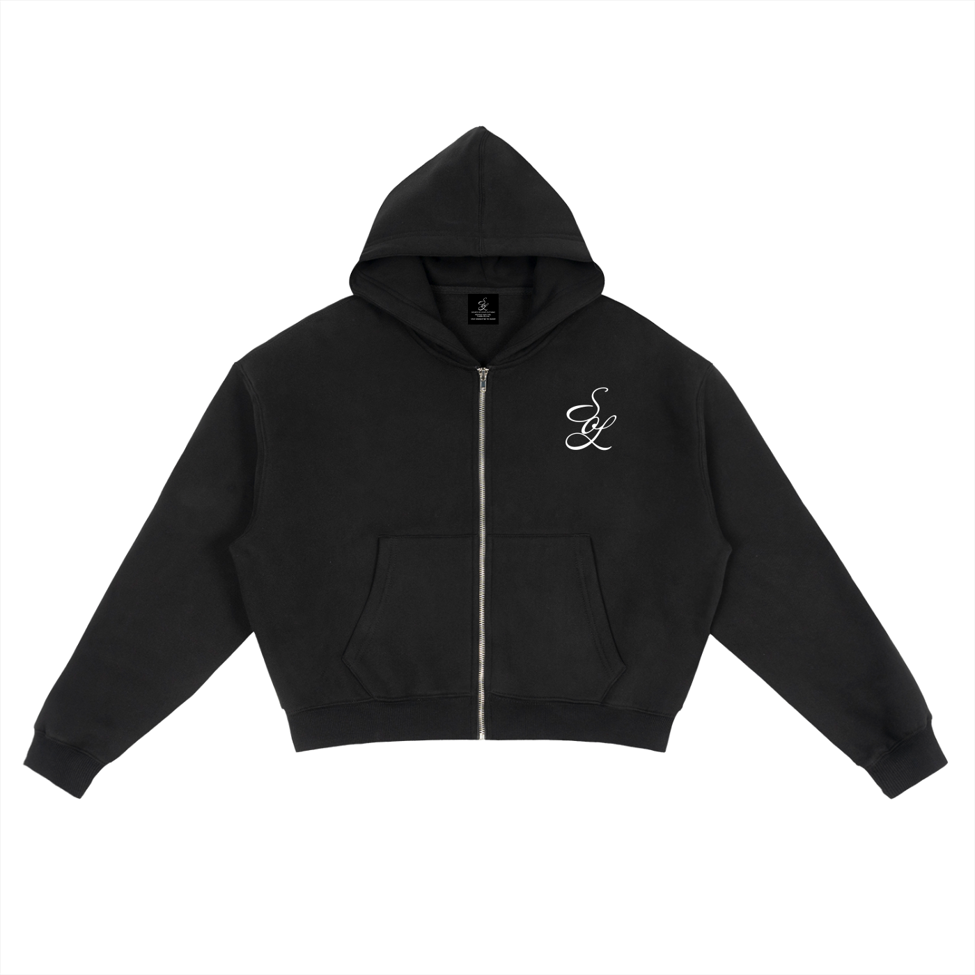 SOL Zip-Up Boxy Hoodie
