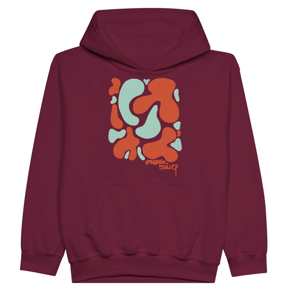 Kids - Blob Hoodie - Coral/Blue