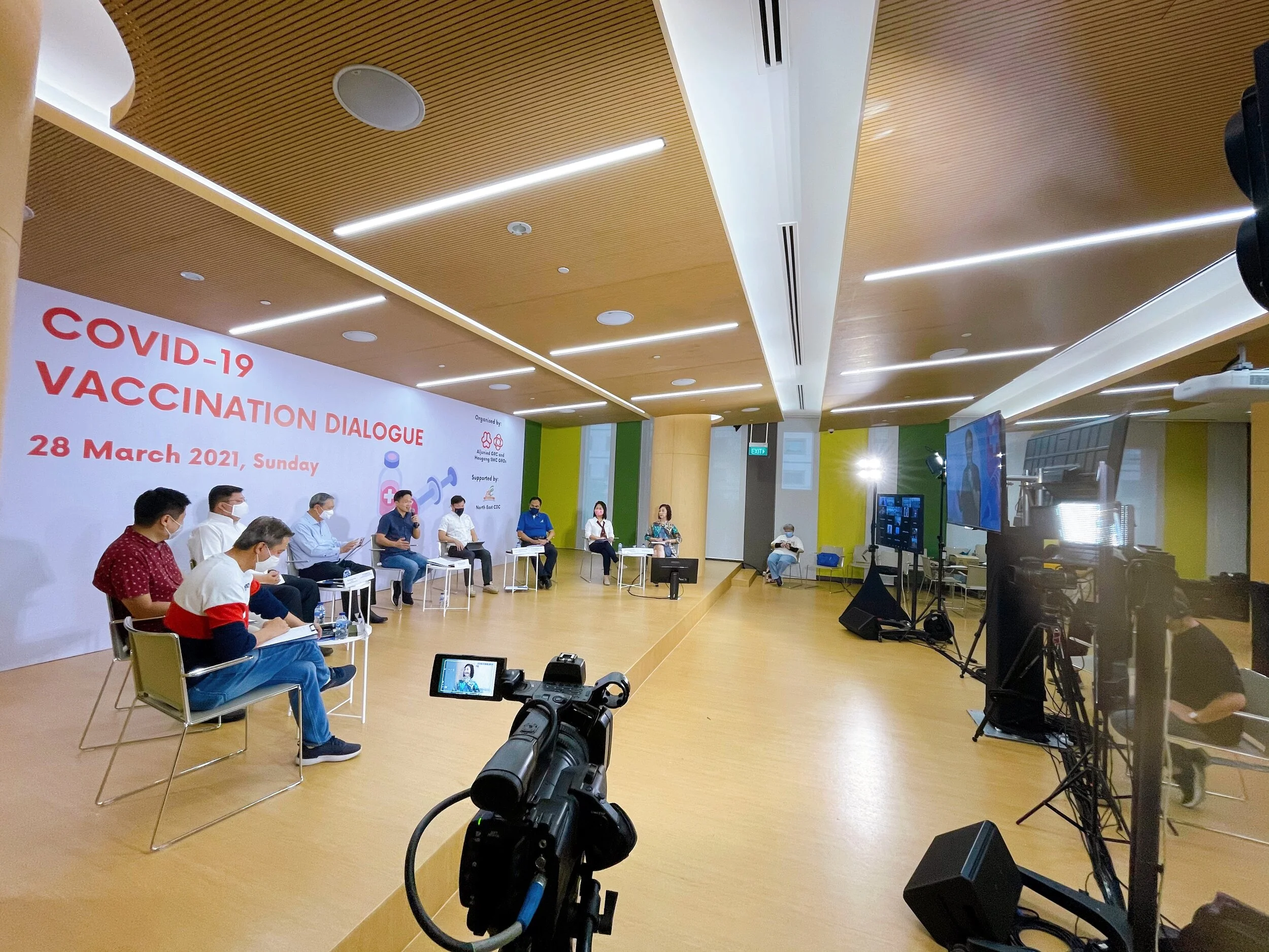 Multiple cameras to capture different angles and produce interactive live feed