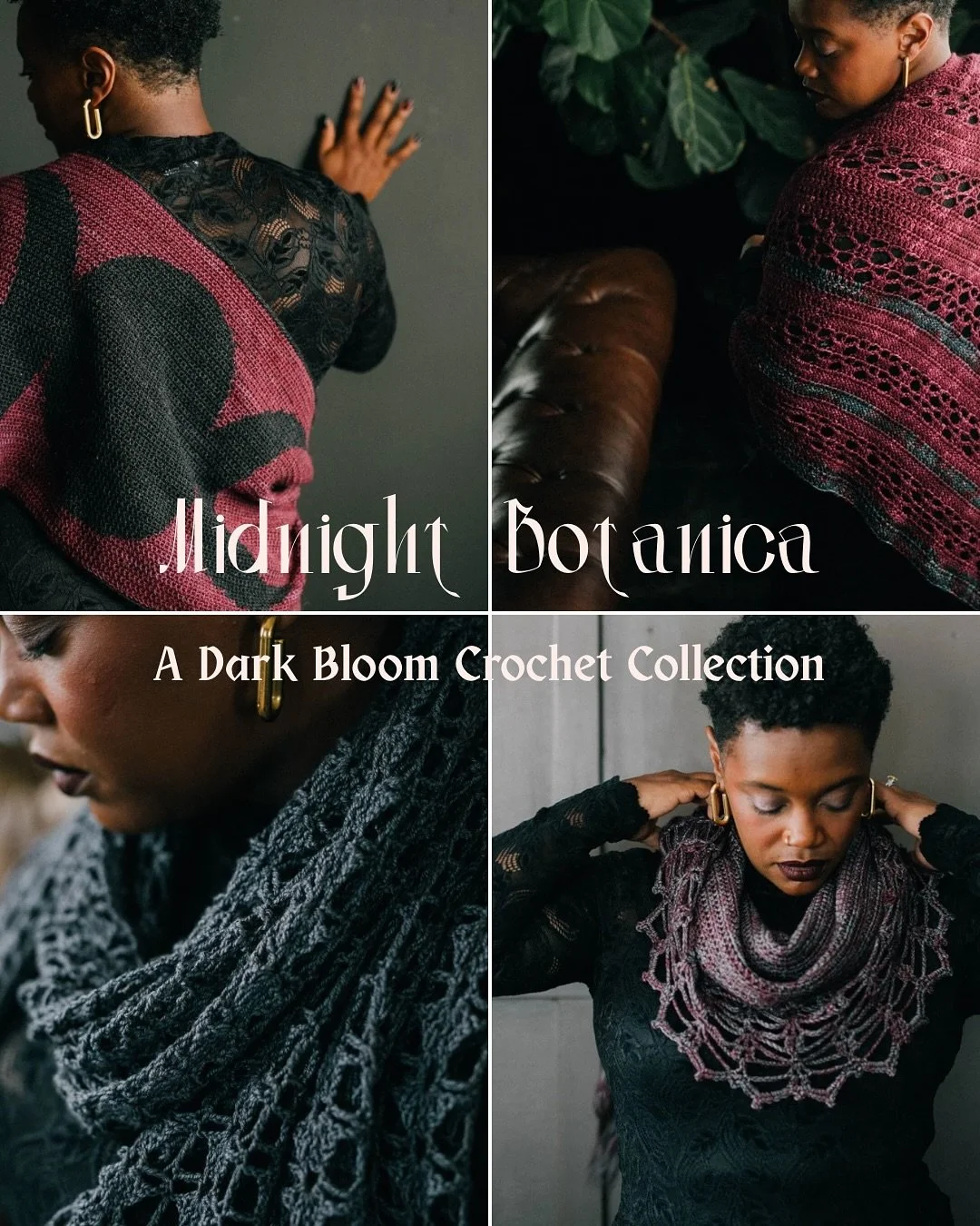 The gates are open. The garden is alive. 🌿

Midnight Botanica: A Dark Bloom Crochet Collection has finally arrived &mdash; four shawls, each a bloom that thrives in shadow.

🌹 Crimson Vow &ndash; bold, romantic, unapologetic
✨ Griselda &ndash; heir