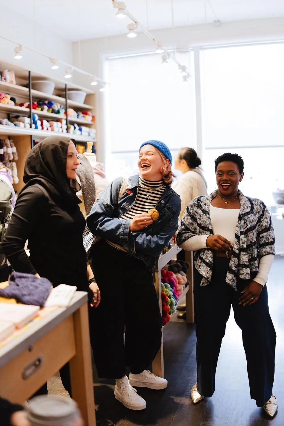 This pic perfectly sums up Stitch Up:
✨ Big laughs
✨ Makers everywhere
✨ Yarn shopping
✨ Shenanigans
✨ Meeting internet friends IRL

Honestly? This event feels electric. There&rsquo;s something so special about being in a room full of fiber creatives