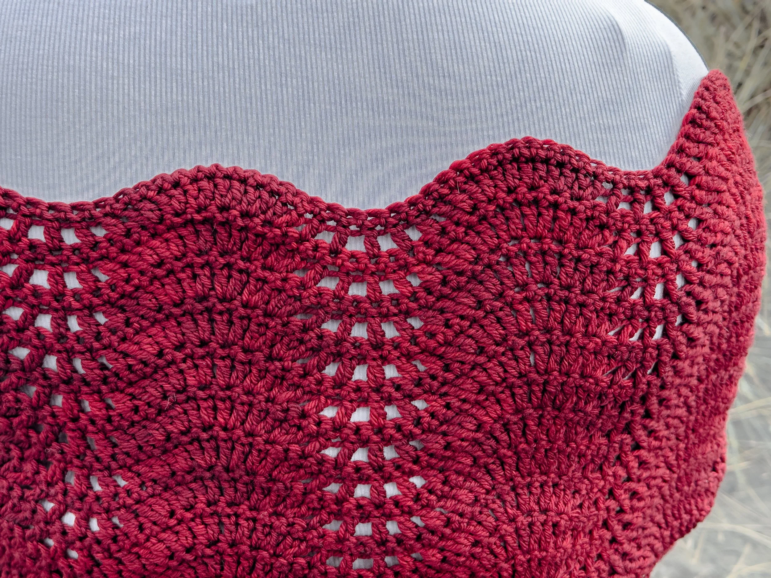 Crochet Knit Floral Contrast Sleeves Pullover main image 0