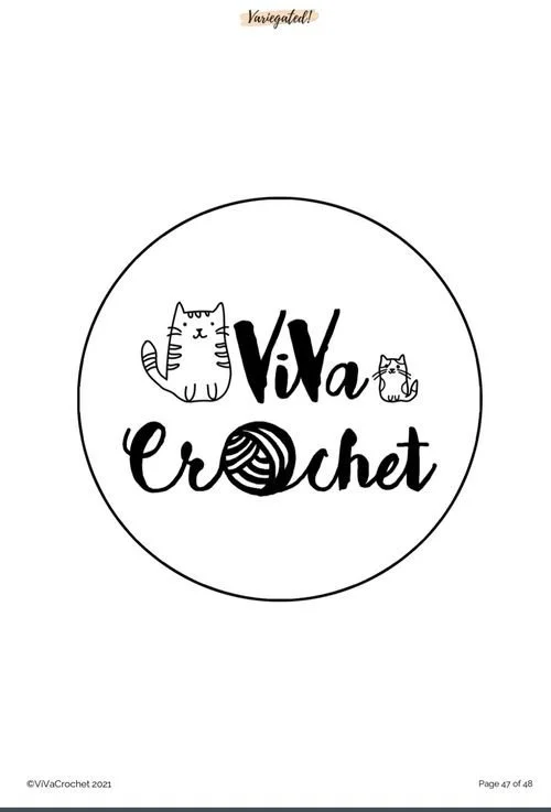 ViVa Crochet logo: a cat and a ball of yarn in a black circle