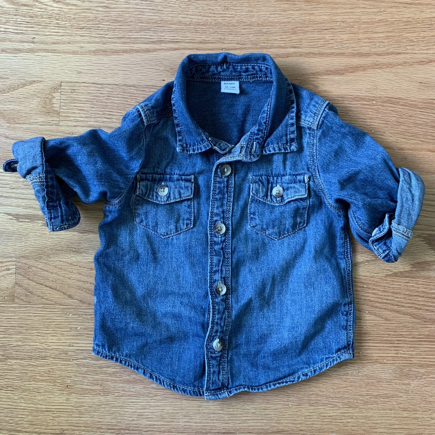 Old Navy Denim Collared Shirt (18-24 
