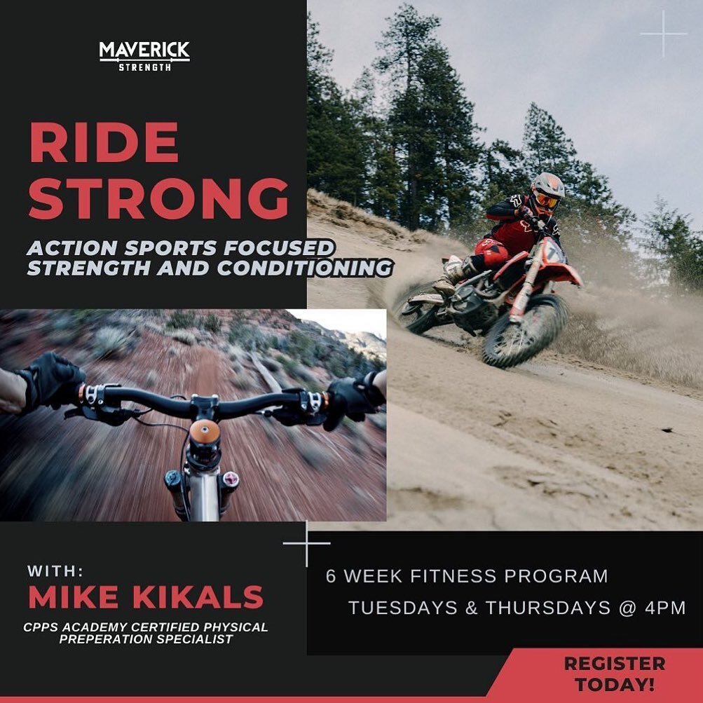 Looking to start bike season off strong? This program is for you! 

We&rsquo;re partnering up with @mkikals.17 and @maverick_strength to get you out on the trails faster, stronger, and more resilient to injury.
.
.
.

‼️ Calling all action sports ent