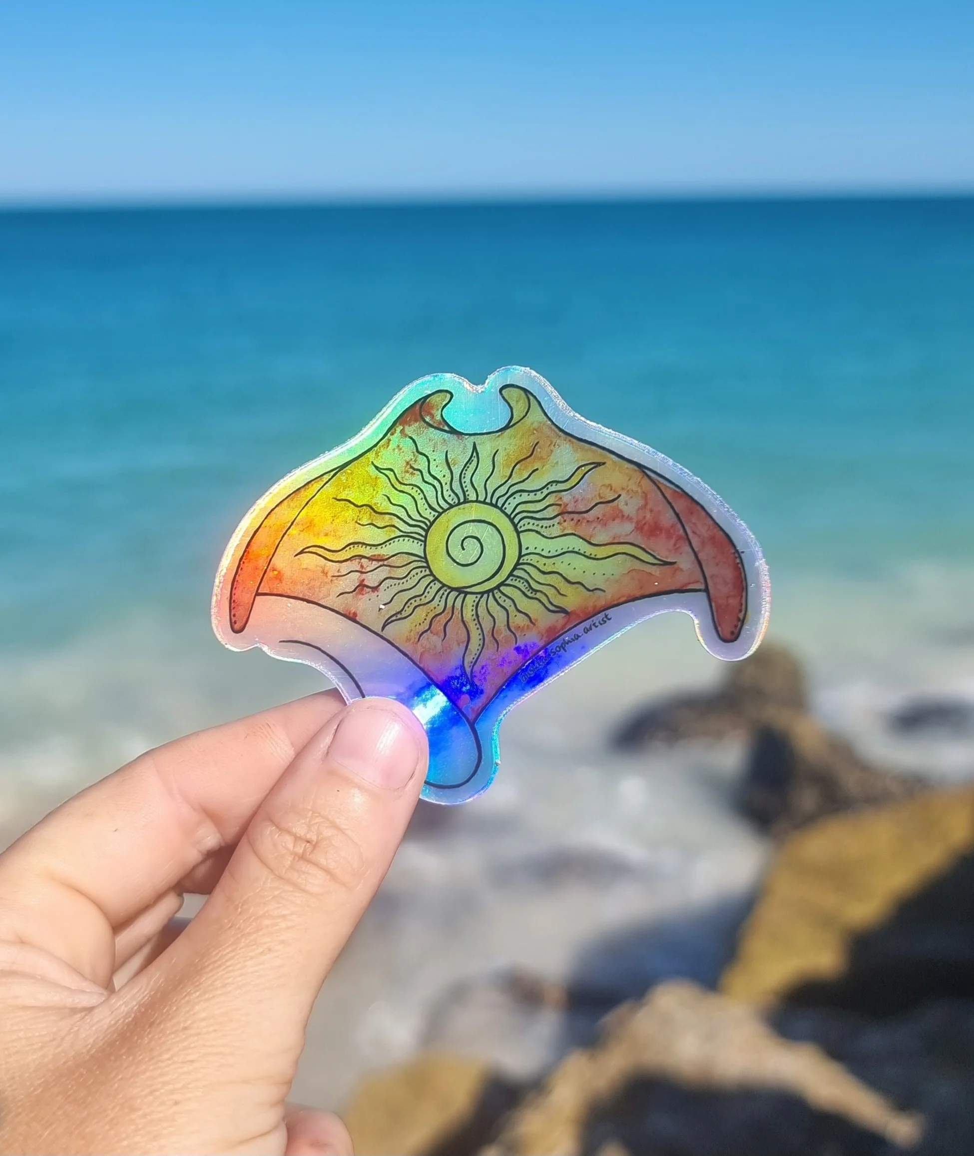 Manta Holographic Sticker