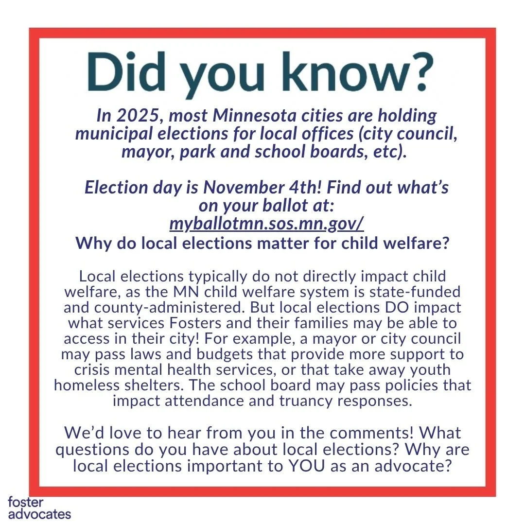 Election day is in two weeks! Did you know, in 2025, many Minnesota cities are holding municipal (local) elections. Find out what's on your ballot this year at mnvotes.gov
We’d love to hear from you in the comments! What questions do you have