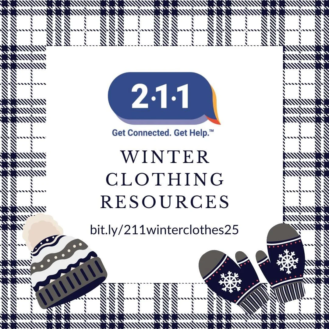 Did you know that 211 has a list of cold weather clothes resources?

🔗 Find information for where to get coats, gloves, and more at: bit.ly/211winterclothes25

Find more resources through 211: search by county name (i.e., Hennepin County) to find di