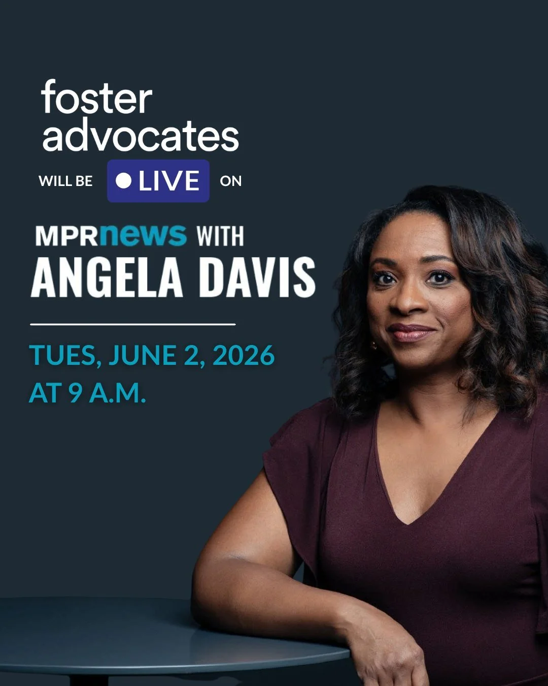 Tomorrow on MPR News! 📻 Our Executive Director joins host Angela Davis and the Children's Law Center of Minnesota (@clcmnorg) to talk about strengthening supports for Fosters in Minnesota. June 2 at 9:00 a.m. 

#FosterCare #Fosters #Minnesota #Foste