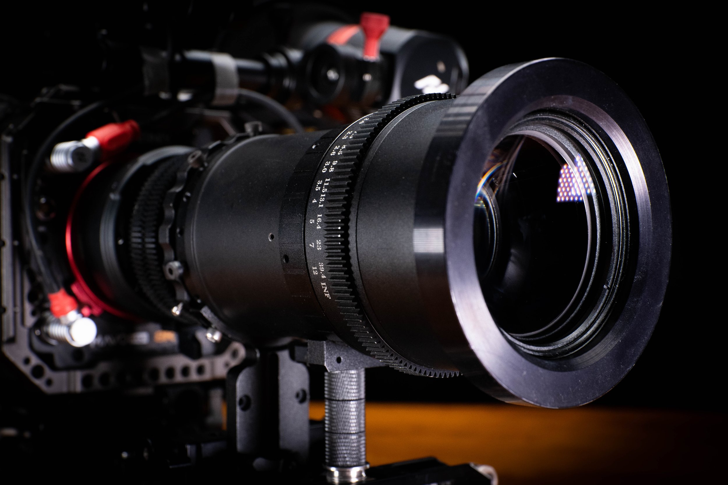 PL mount 'Jupiter-9' 85mm f/2 lens, Kowa 8Z 2x anamorphic scope &amp; FVD16B