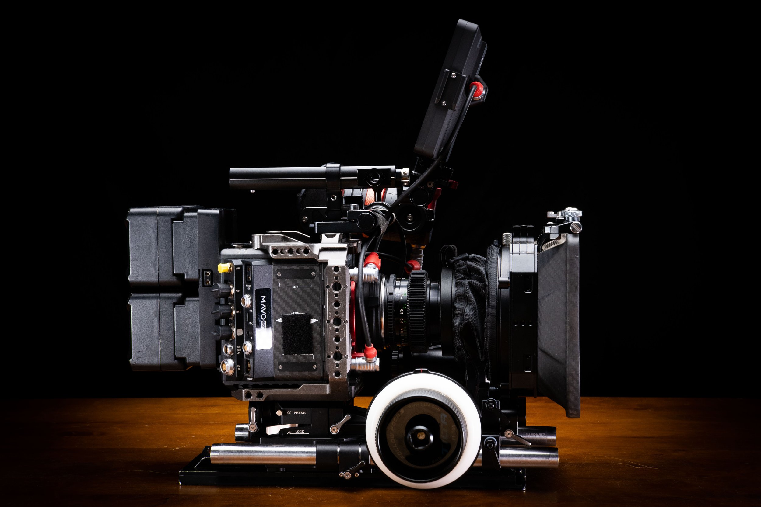 35mm f/2 in a studio build w/ rail-mounted matte box &amp; follow focus
