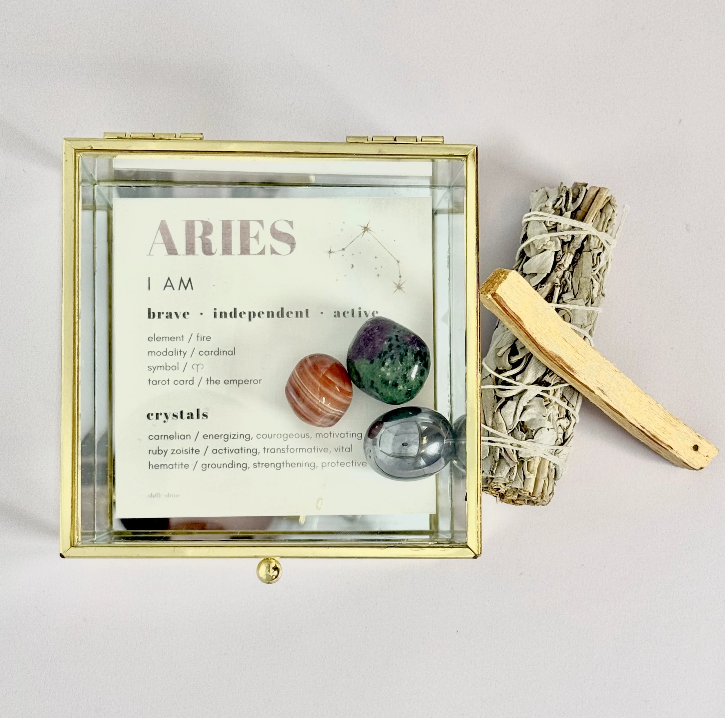 Aries Keepsake Zodiac Crystal Kit