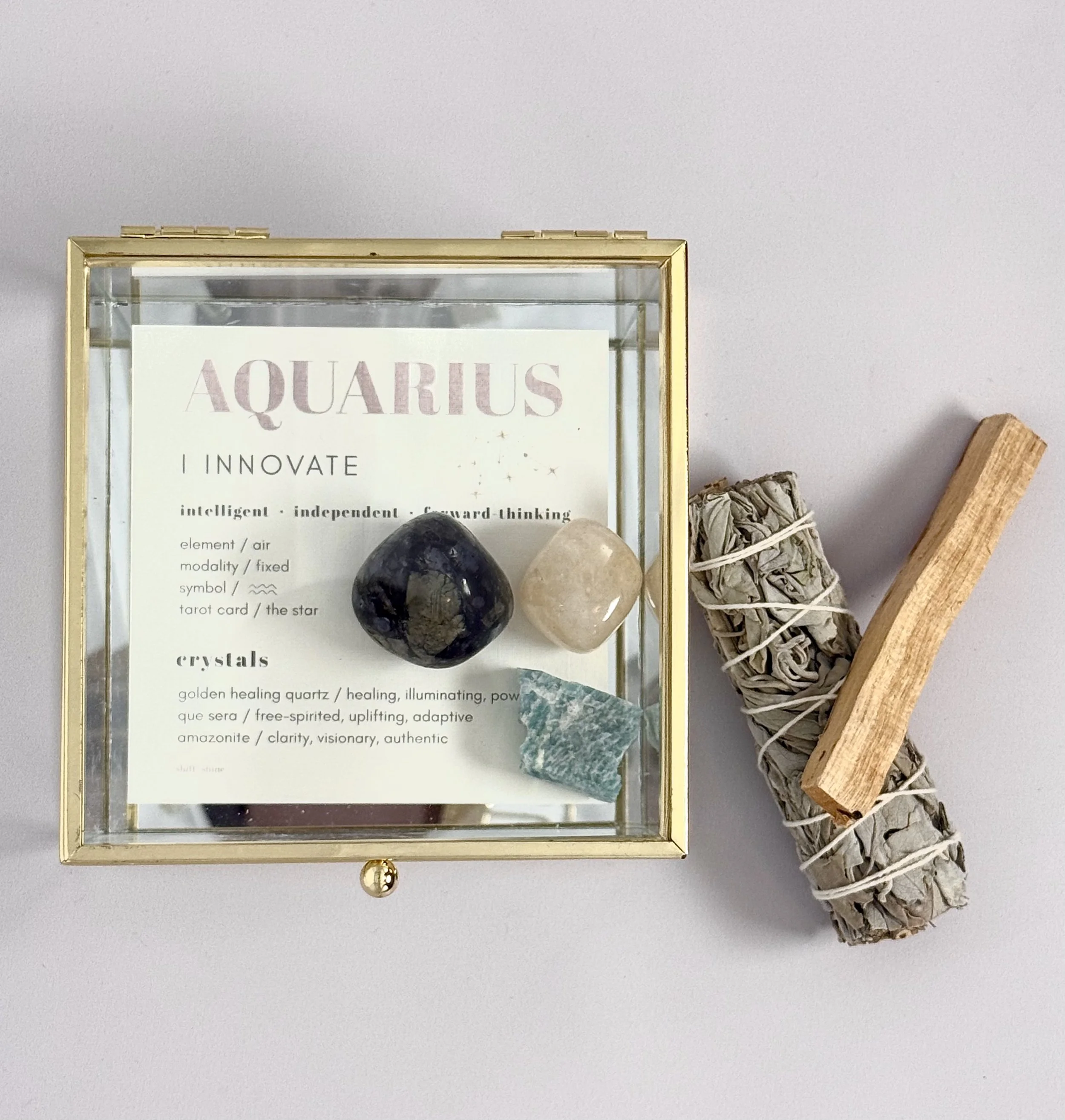 Aquarius Keepsake Zodiac Crystal Kit