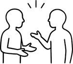 outline of two people talking showing the importance of saying the hard thing at Soul Journey Therapy & Coaching Services