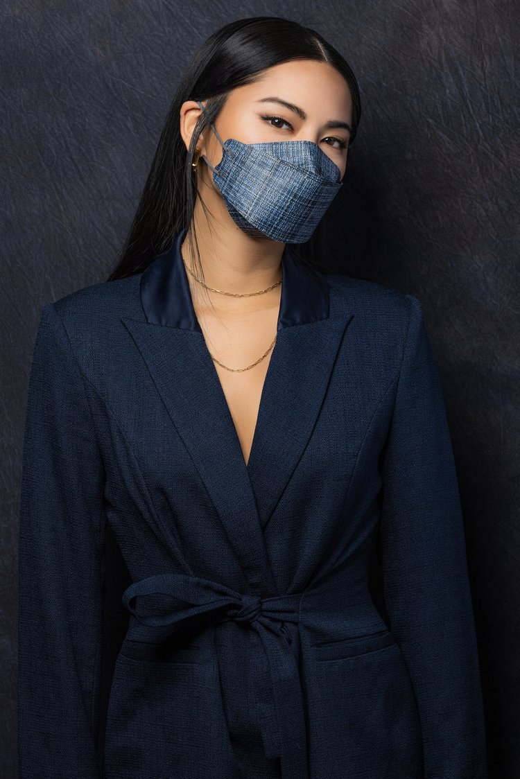 mediam rare creative agency fashion cool trendy suit jacket woman face mask powerful.jpg