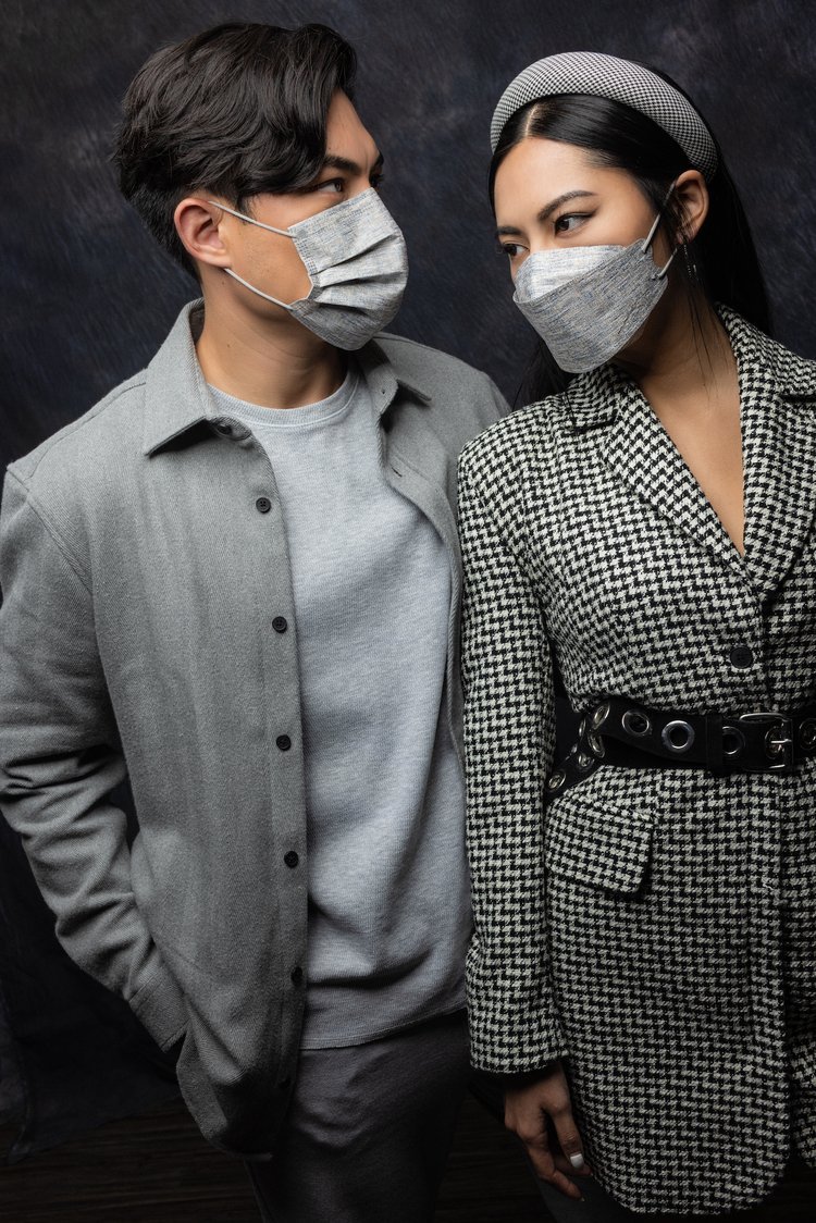 cool young couple dynamic winter pattern jacket face masks hong kong.jpg