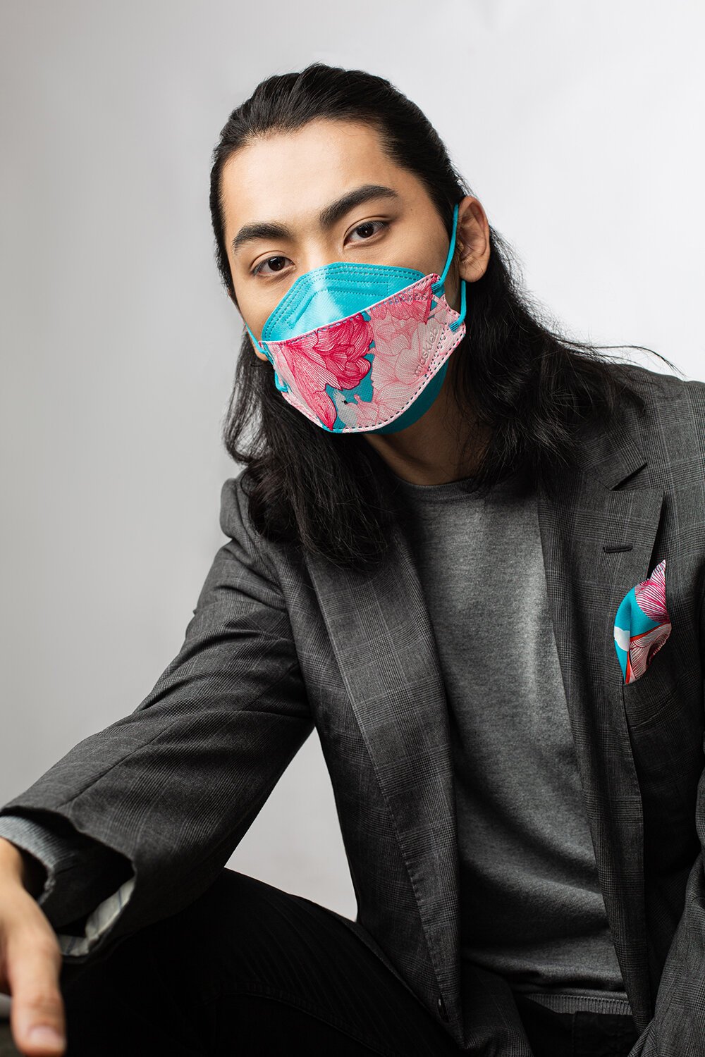 cool young male long hair fasion asian suit face mask floral hong kong.jpg