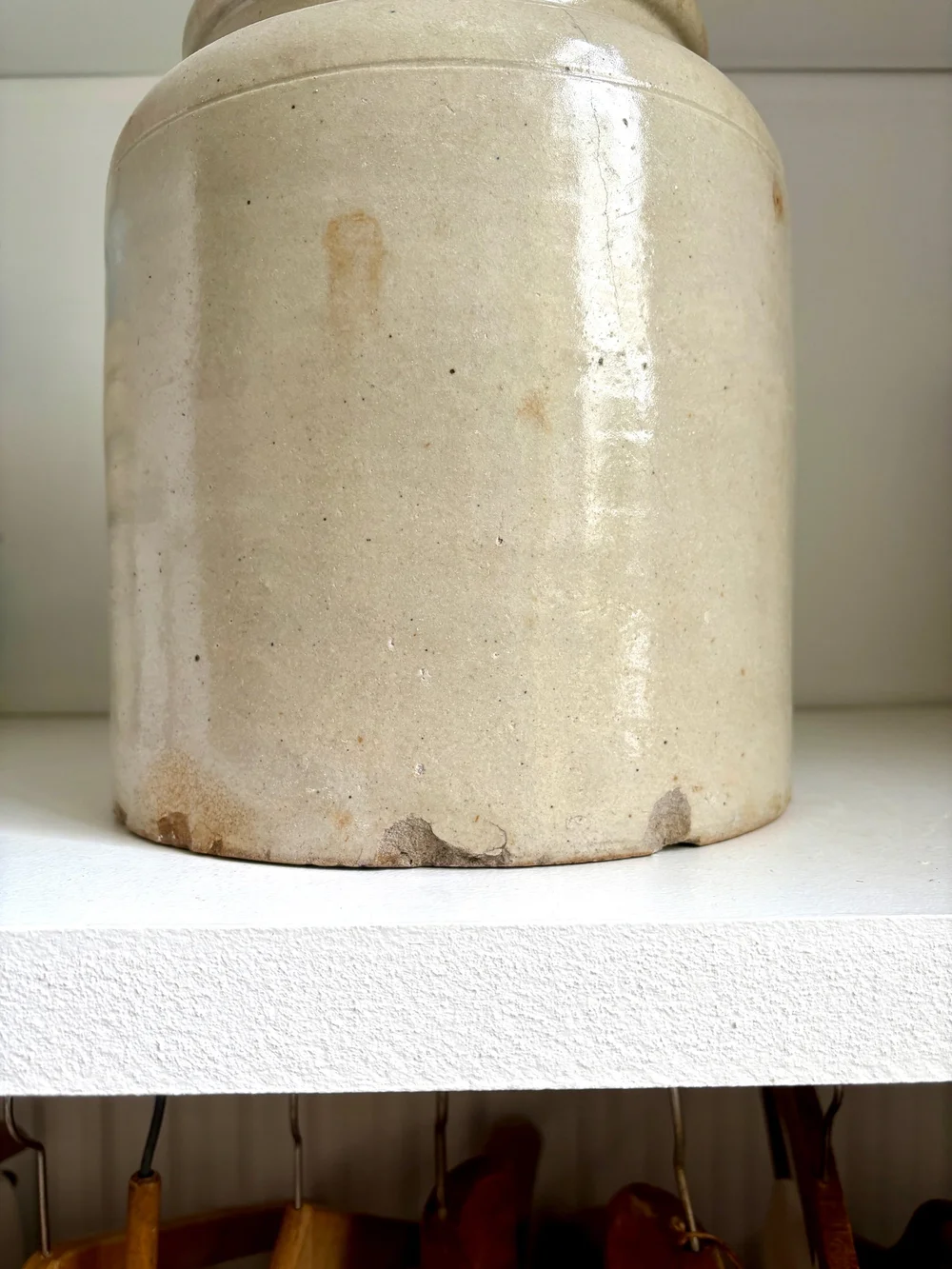Pot en grès beige à deux anses
