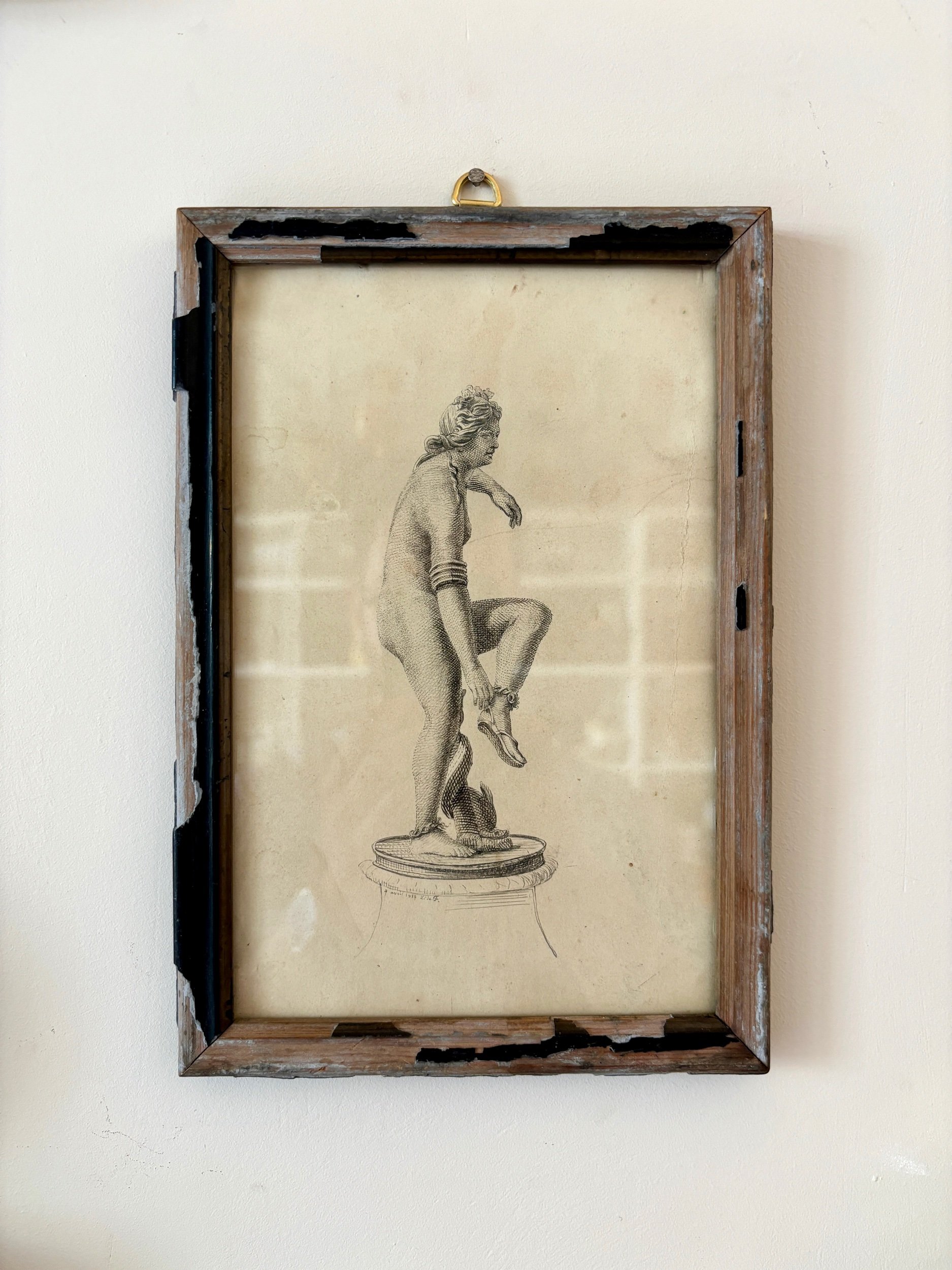 gravure-dessin-femme-noir-blanc-cadre-art-vintage-axs-design-paris-france