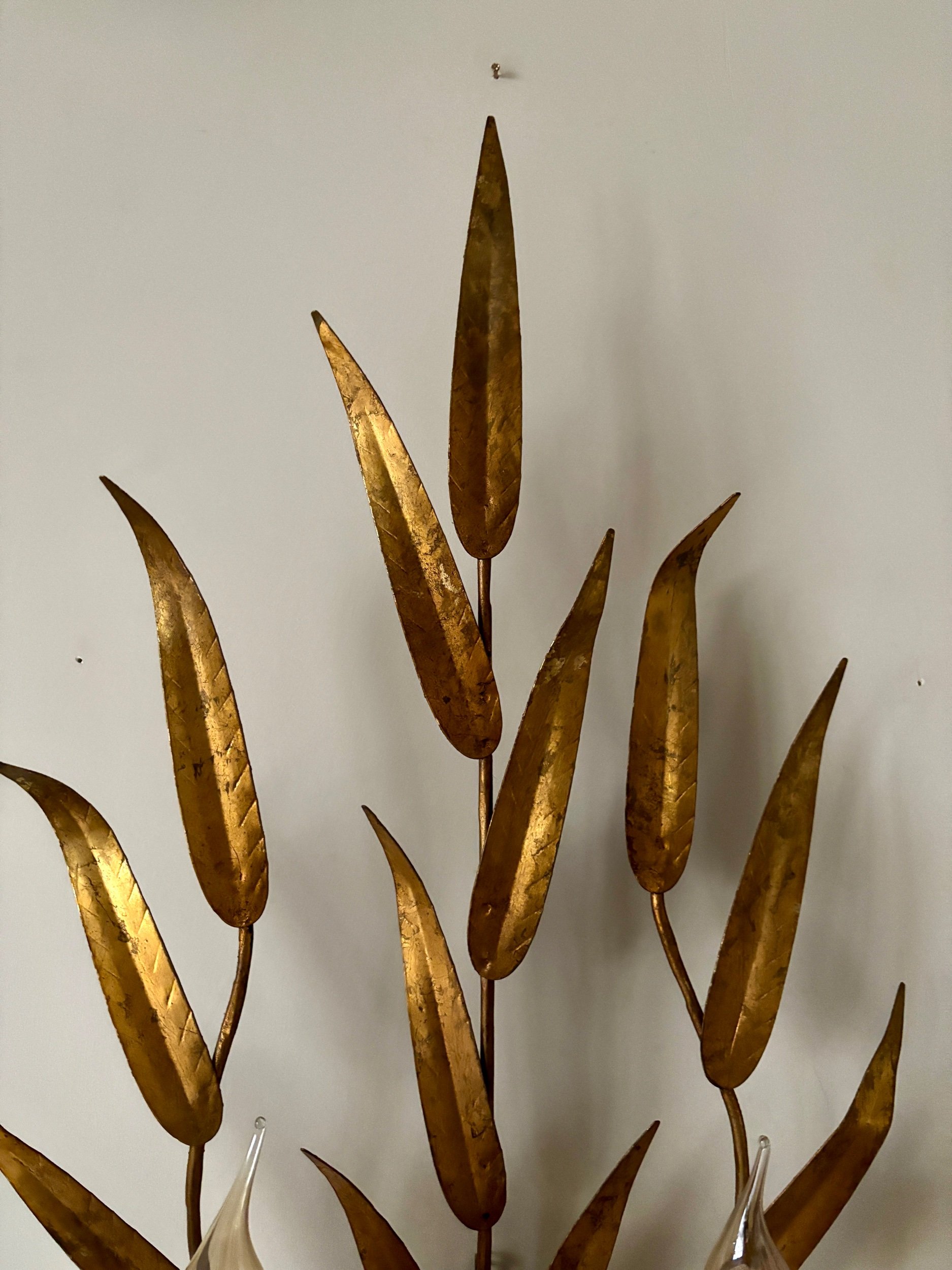 appliques-feuilles-2-feux-metal-dore-luminaire-vintage-axs-design-paris-france