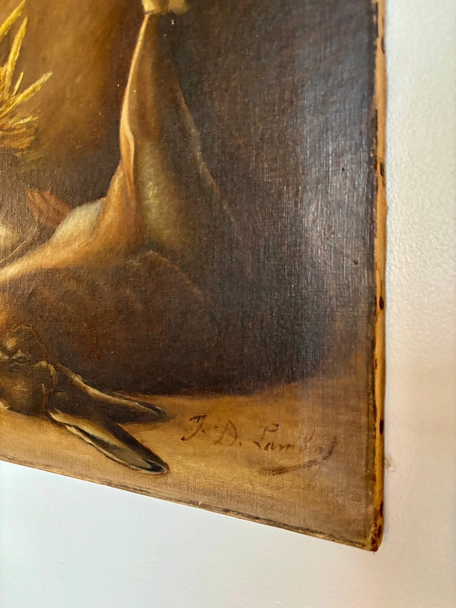 nature-morte-peinture-huile-toile-lievre-pigeon-art-decoration-vintage-axs-design-paris-france