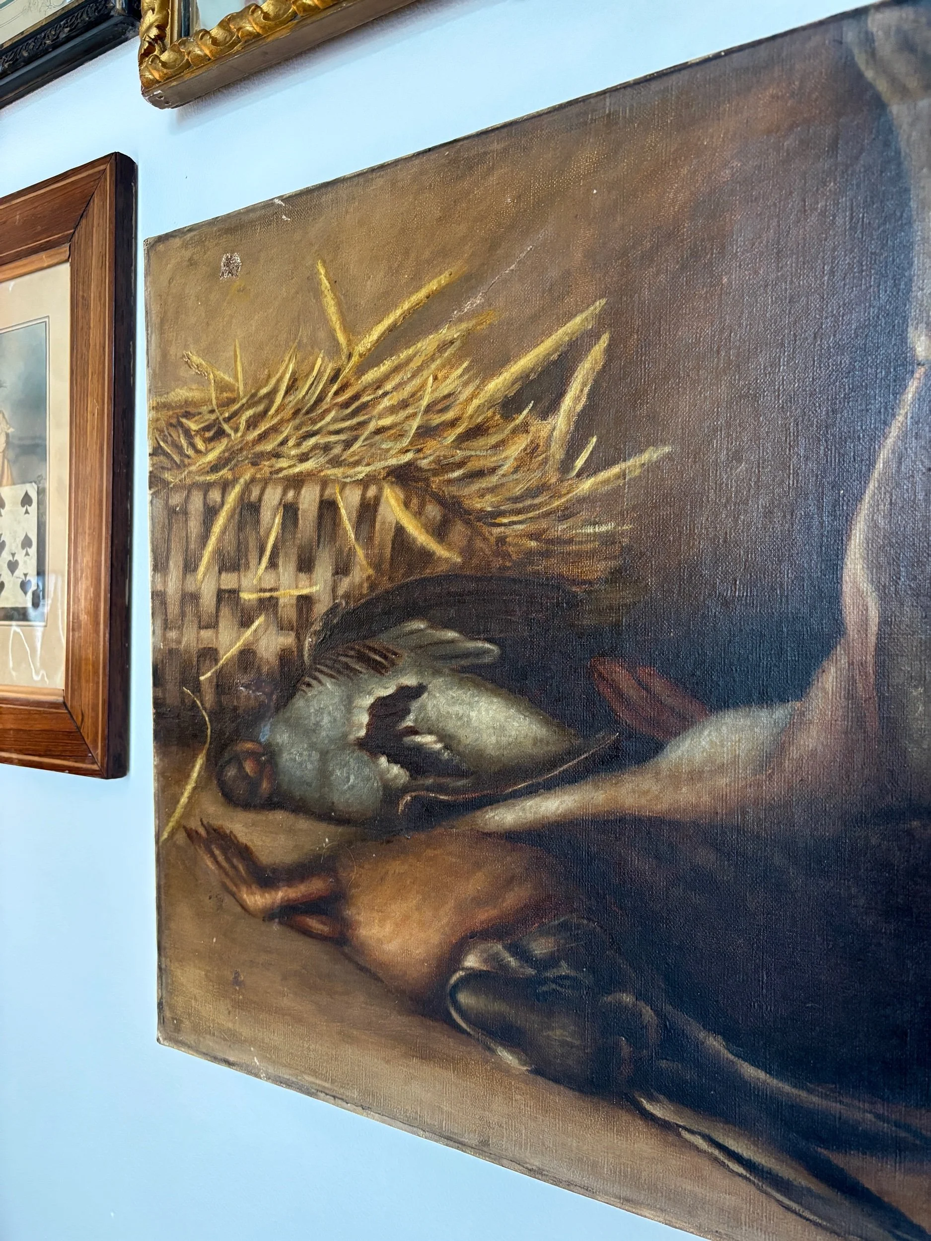 nature-morte-peinture-huile-toile-lievre-pigeon-art-decoration-vintage-axs-design-paris-france