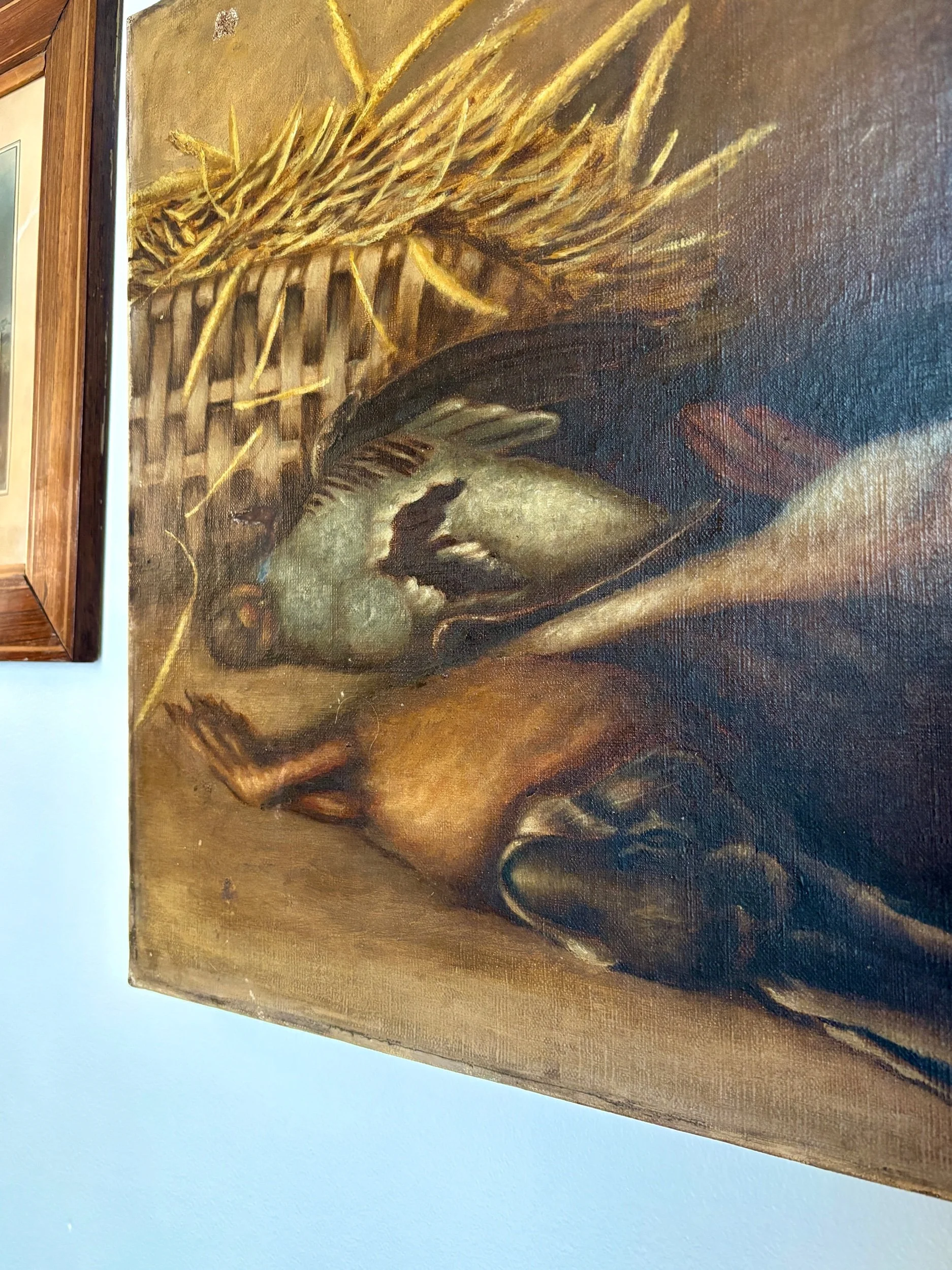 nature-morte-peinture-huile-toile-lievre-pigeon-art-decoration-vintage-axs-design-paris-france