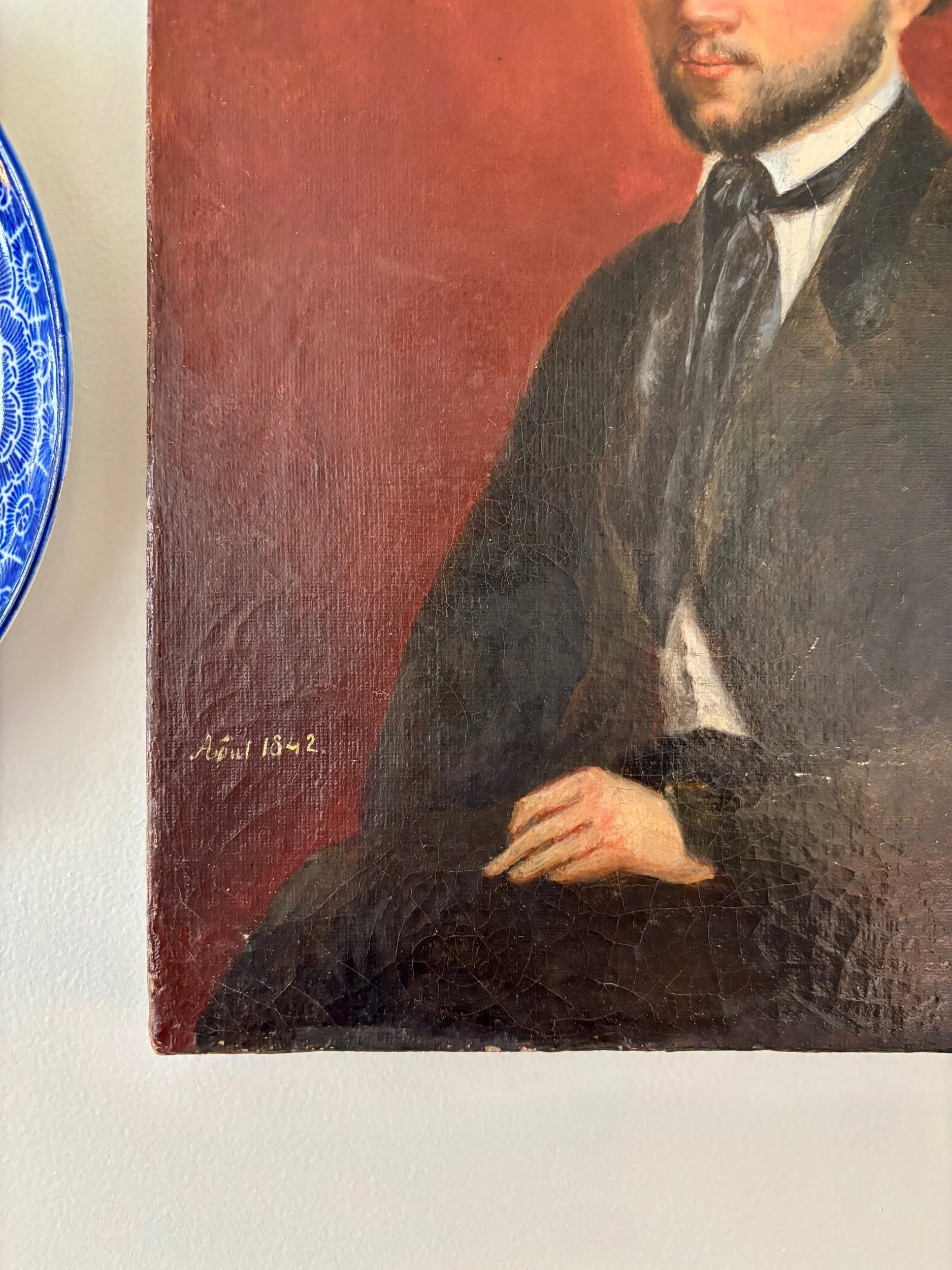 portrait-huile-toile-1842-art-vintage-antique-decoration-axs-design-paris-france