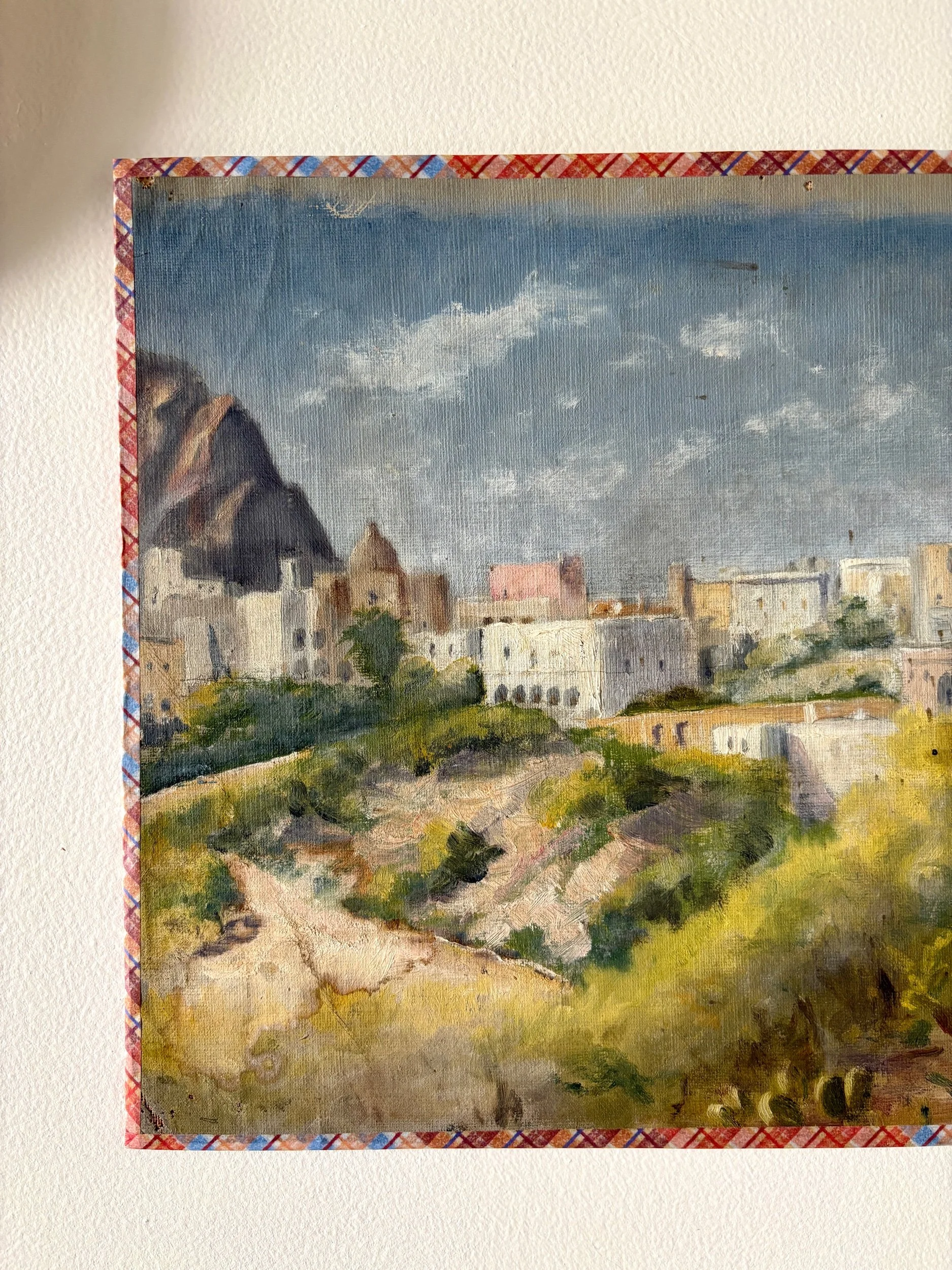 peinture-huile-toile-village-foret-1-art-decoration-vintage-axs-design-paris-france