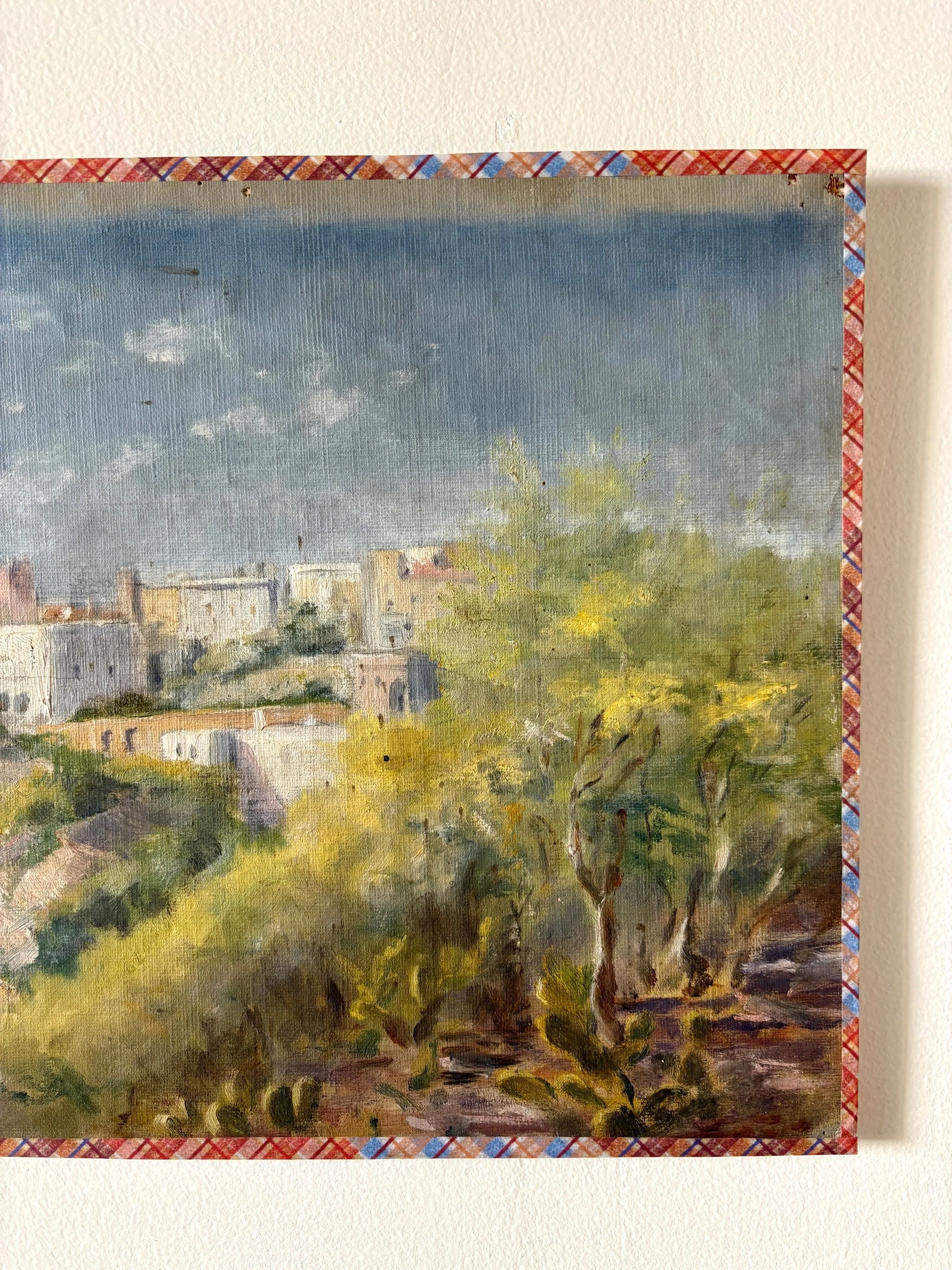 peinture-huile-toile-village-foret-1-art-decoration-vintage-axs-design-paris-france