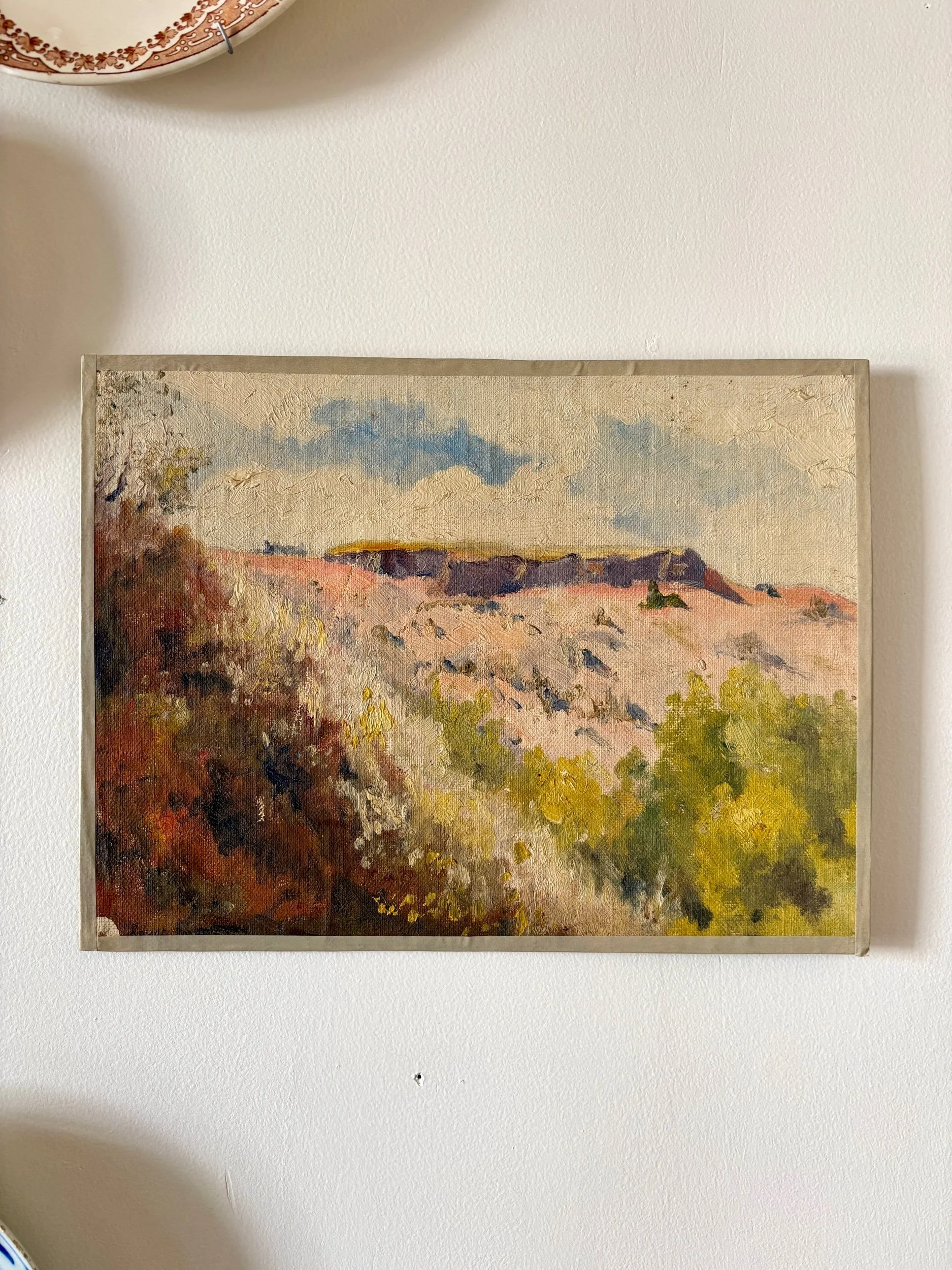 Peinture à l'huile sur toile "Nature, falaise et forêt" n°5
